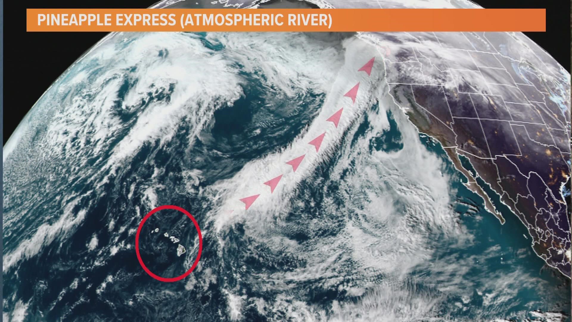 Atmospheric river is a newer name for a familiar weather pattern in the Pacific Northwest called a “Pineapple Express.”