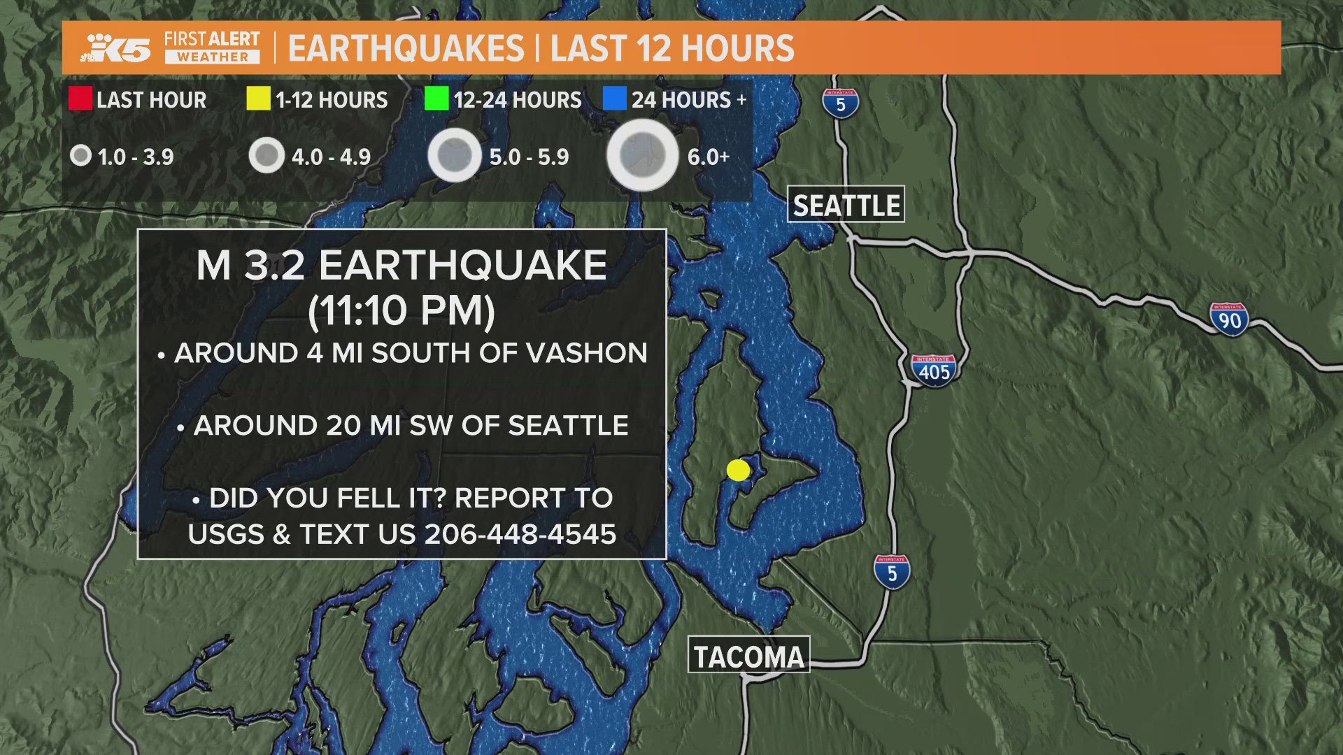 Earthquake hits Vashon Island. Here's what magnitude it was | king5.com