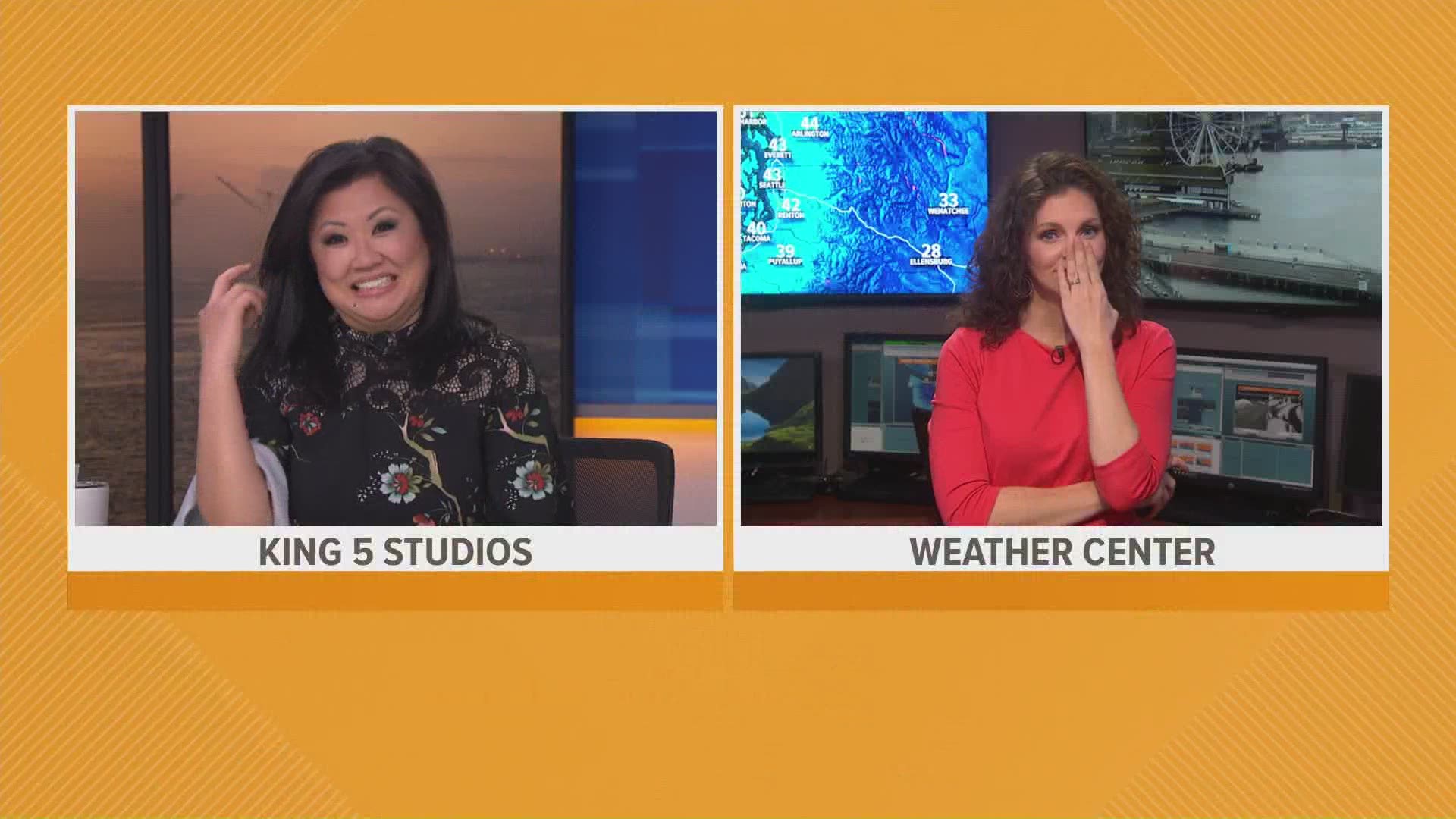 Meteorologist Jordan Wilkerson got caught off guard on her last day with a surprise message from her husband.