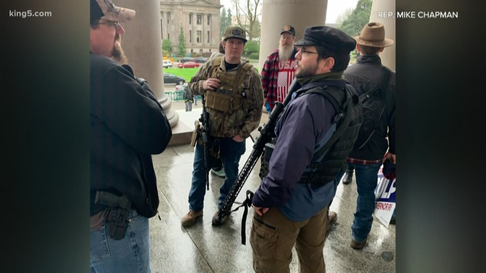 A state lawmaker wants to ban some guns from the Capitol campus, which comes after a gun-rights protest at the state Capitol.
