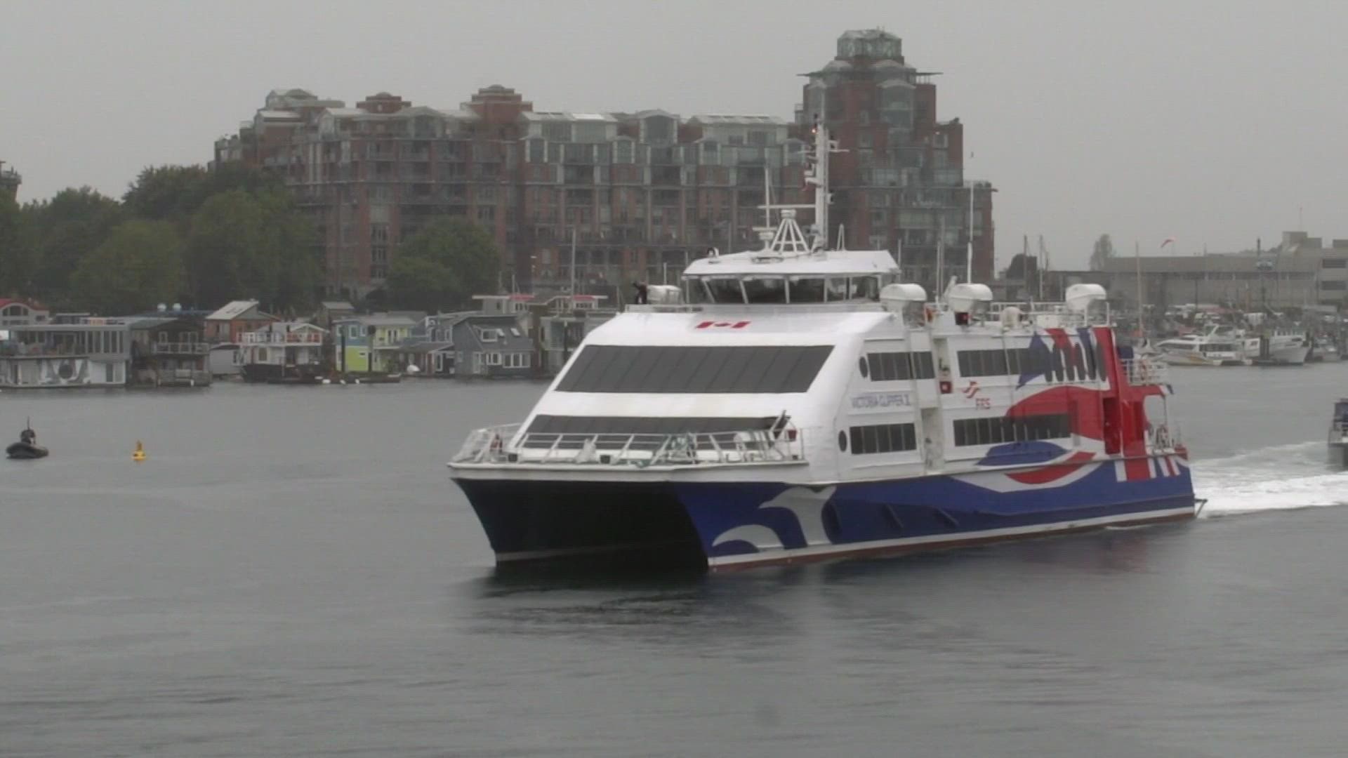 The Clipper docked in Victoria, British Columbia, Friday for its first sailing to the city since the pandemic.