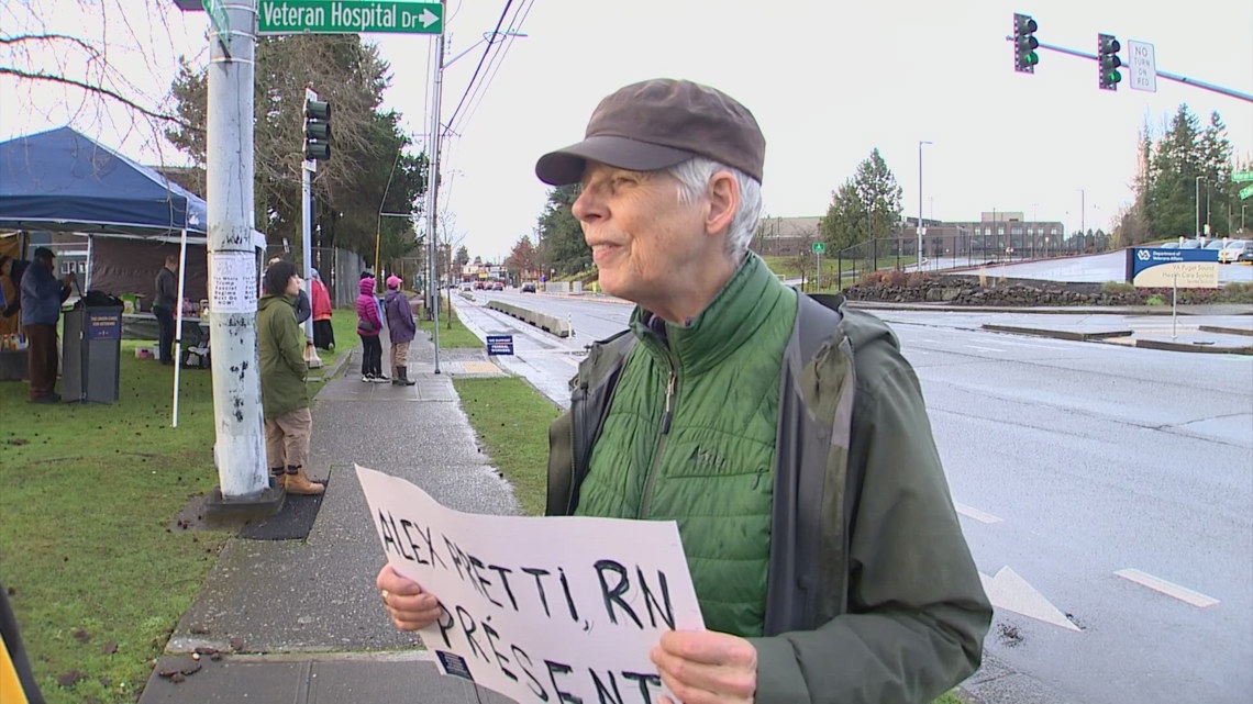 Seattle VA union holds vigil for Alex Pretti