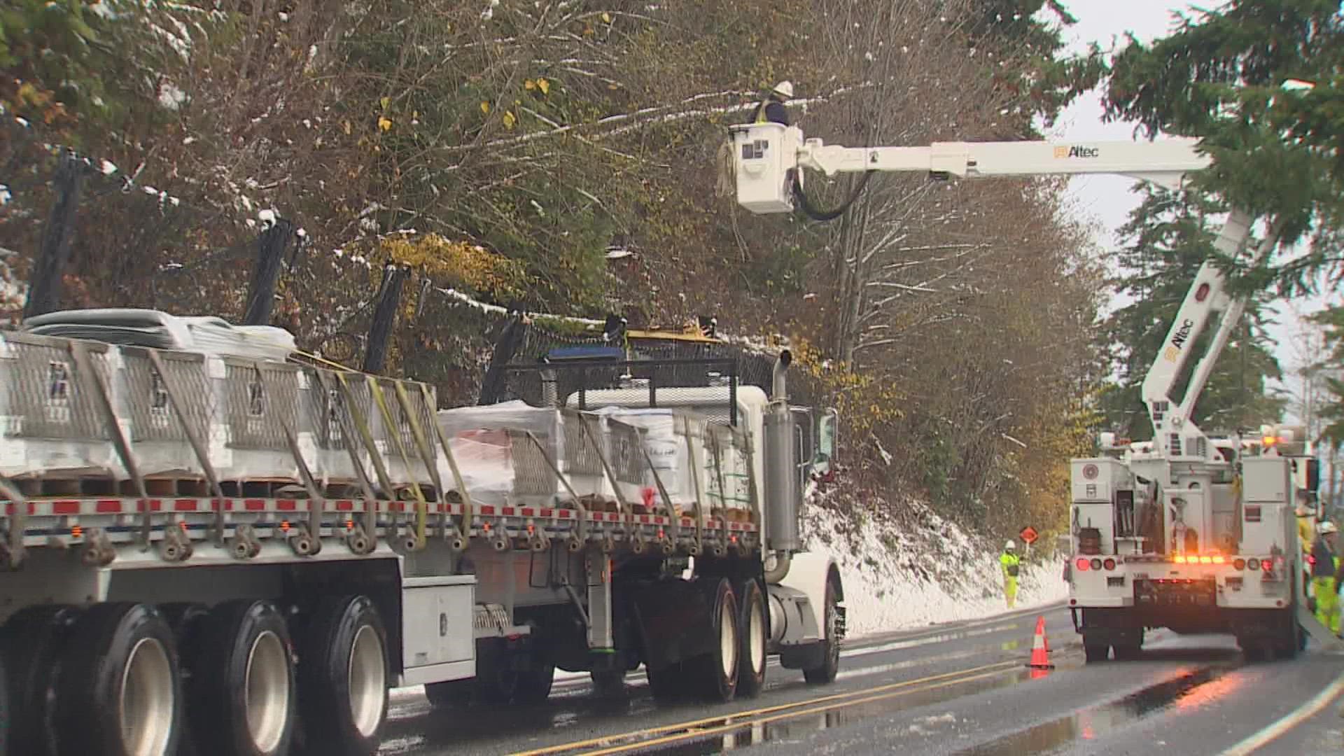 Thousands of customers lost power amid high winds Tuesday into Wednesday.