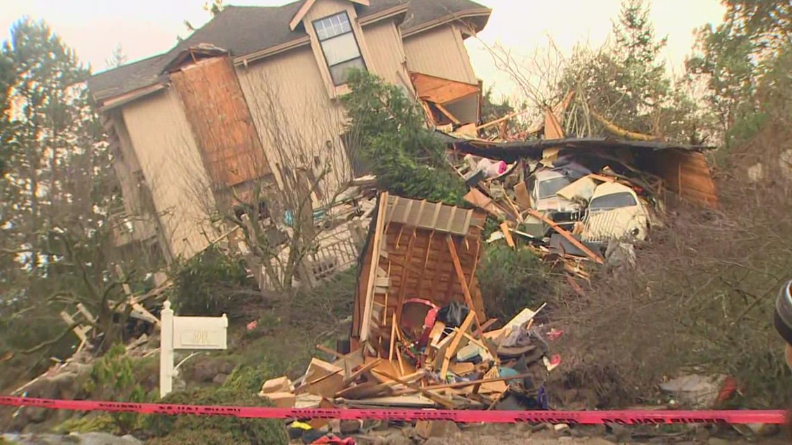 Bellevue neighborhood evacuated after home slides off foundation