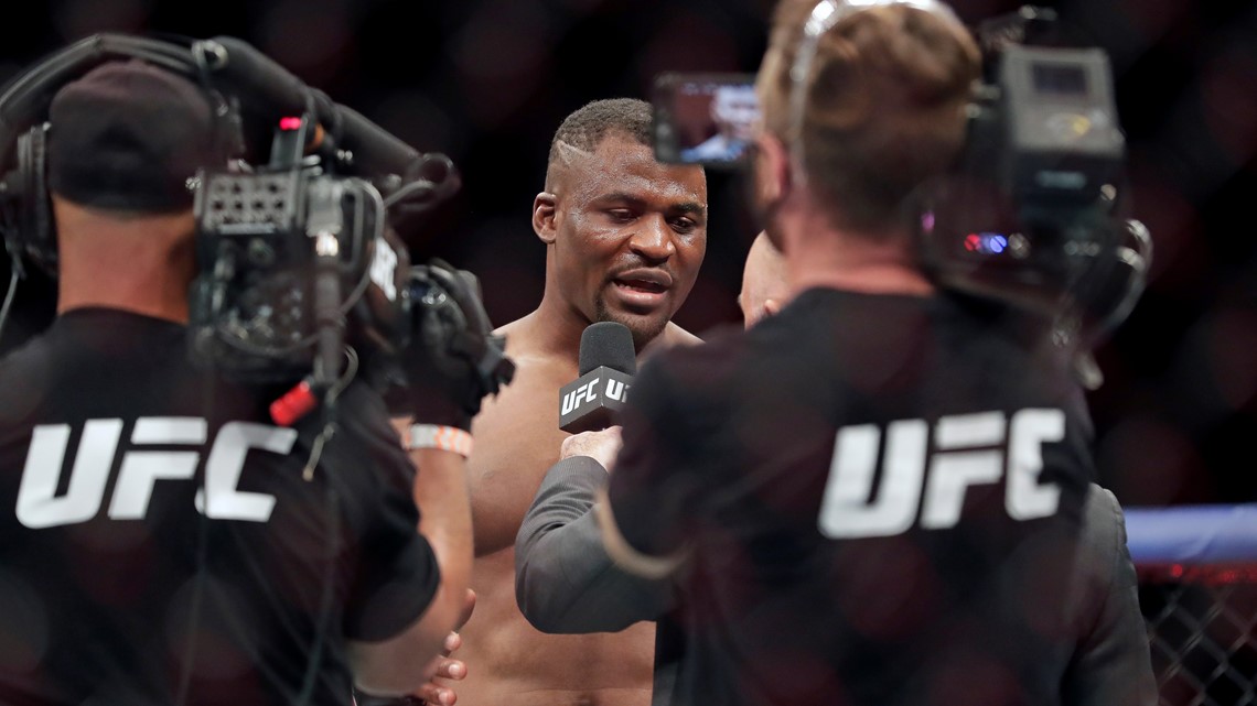 Francis Ngannou stops Miocic, claims UFC heavyweight title ...