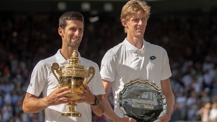 Novak Djokovic is back at his best and the Wimbledon champion for a fourth time grabbing a lead right away against a weary Kevin Anderson in the final and winning 6-2 6-2 7-6 on Sunday