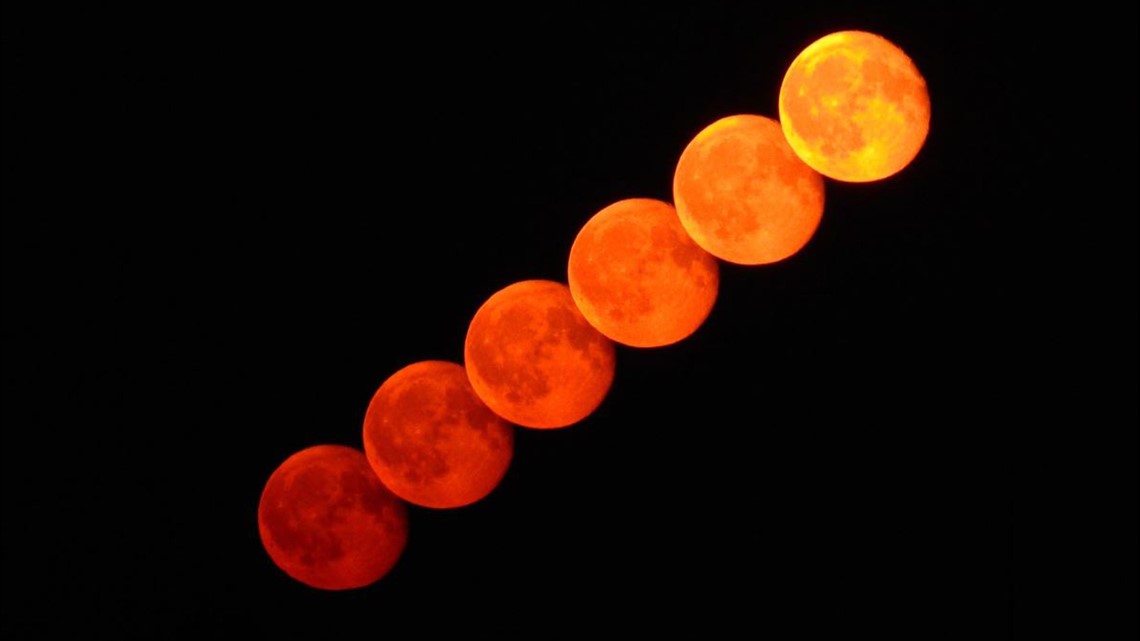 Wildfire smoke turns the moon red over Seattle