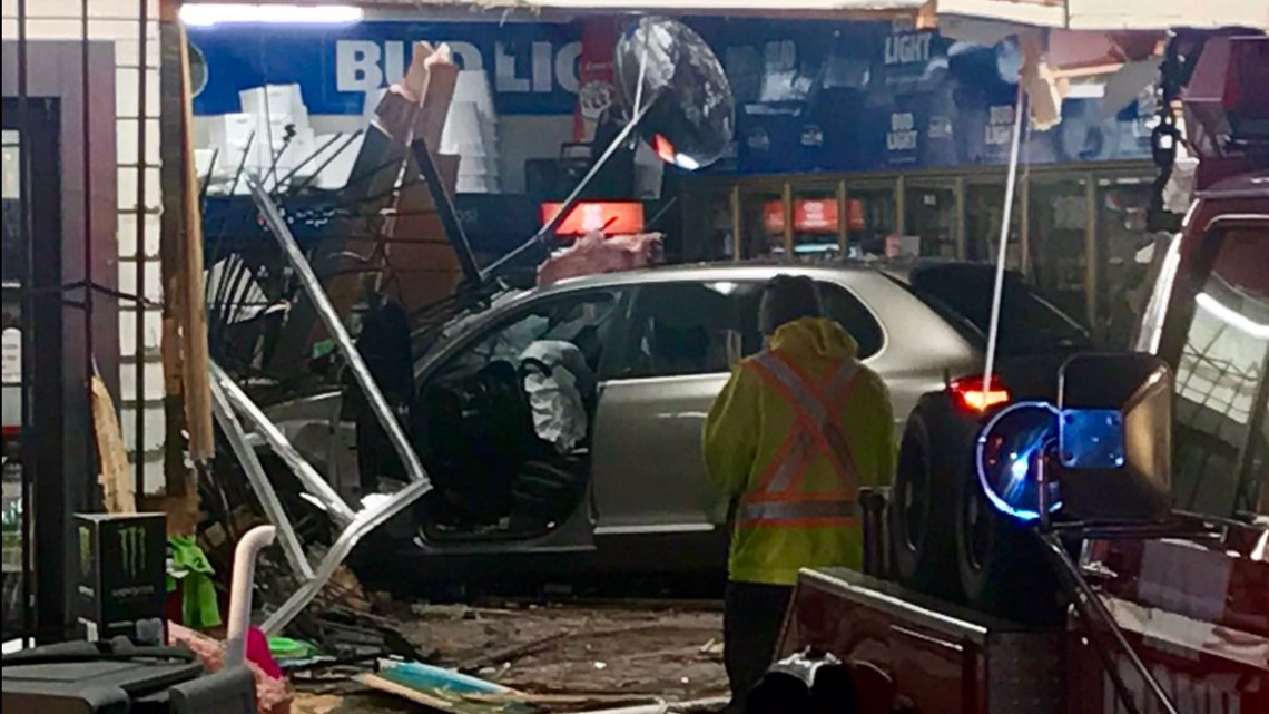 One hurt when car slams into Shell gas station in Redmond | king5.com