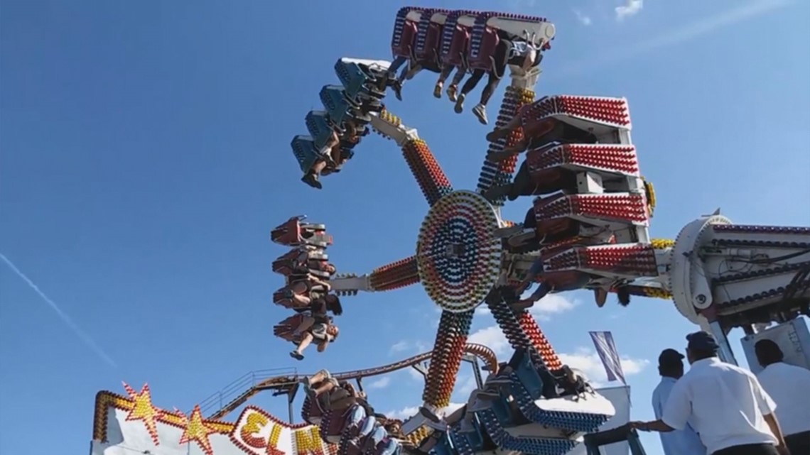 Roller coaster stuck on tracks at Washington State Fair