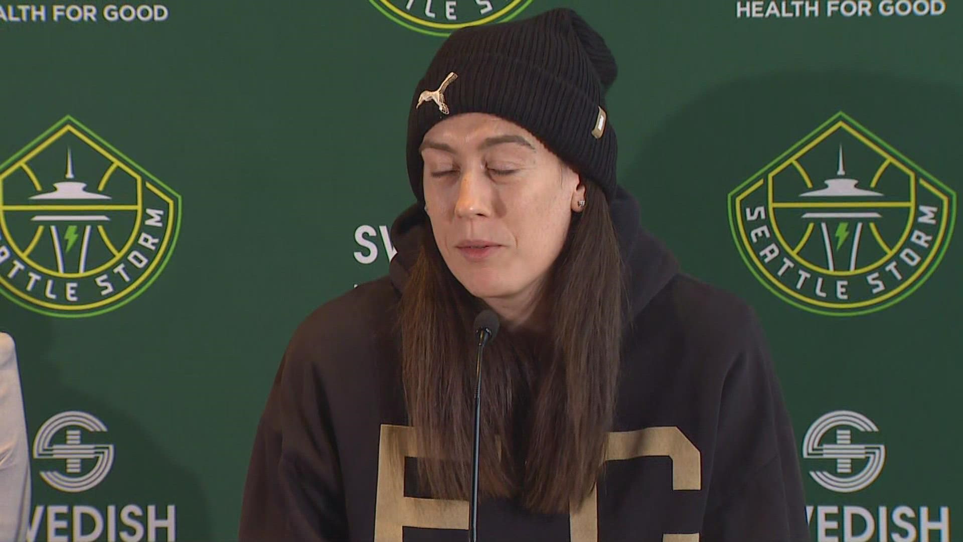 Breanna Stewart returns to Seattle for a 1-year deal with the Storm.  She's happy to be back, but has some concerns over the CBA for next season.  She explains why.