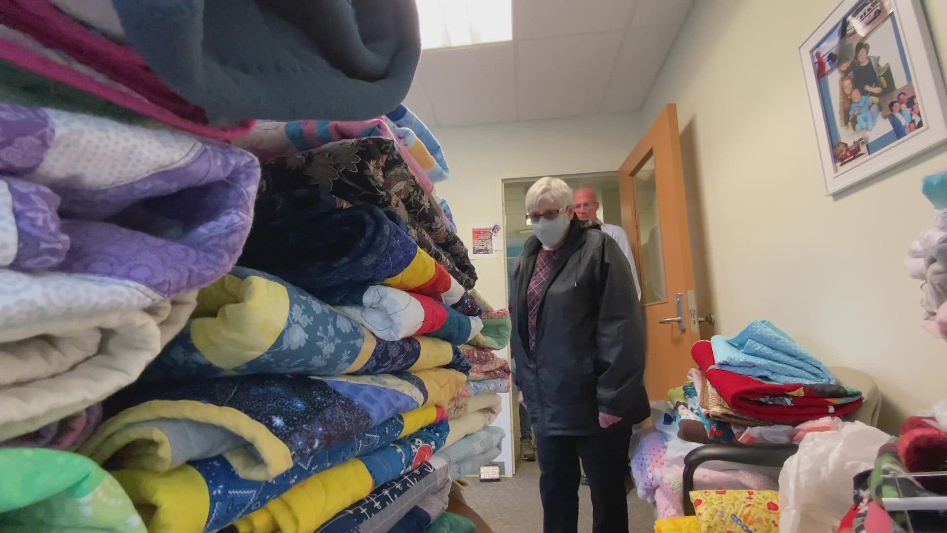 After a request for blankets, donations poured into the coroner's office.