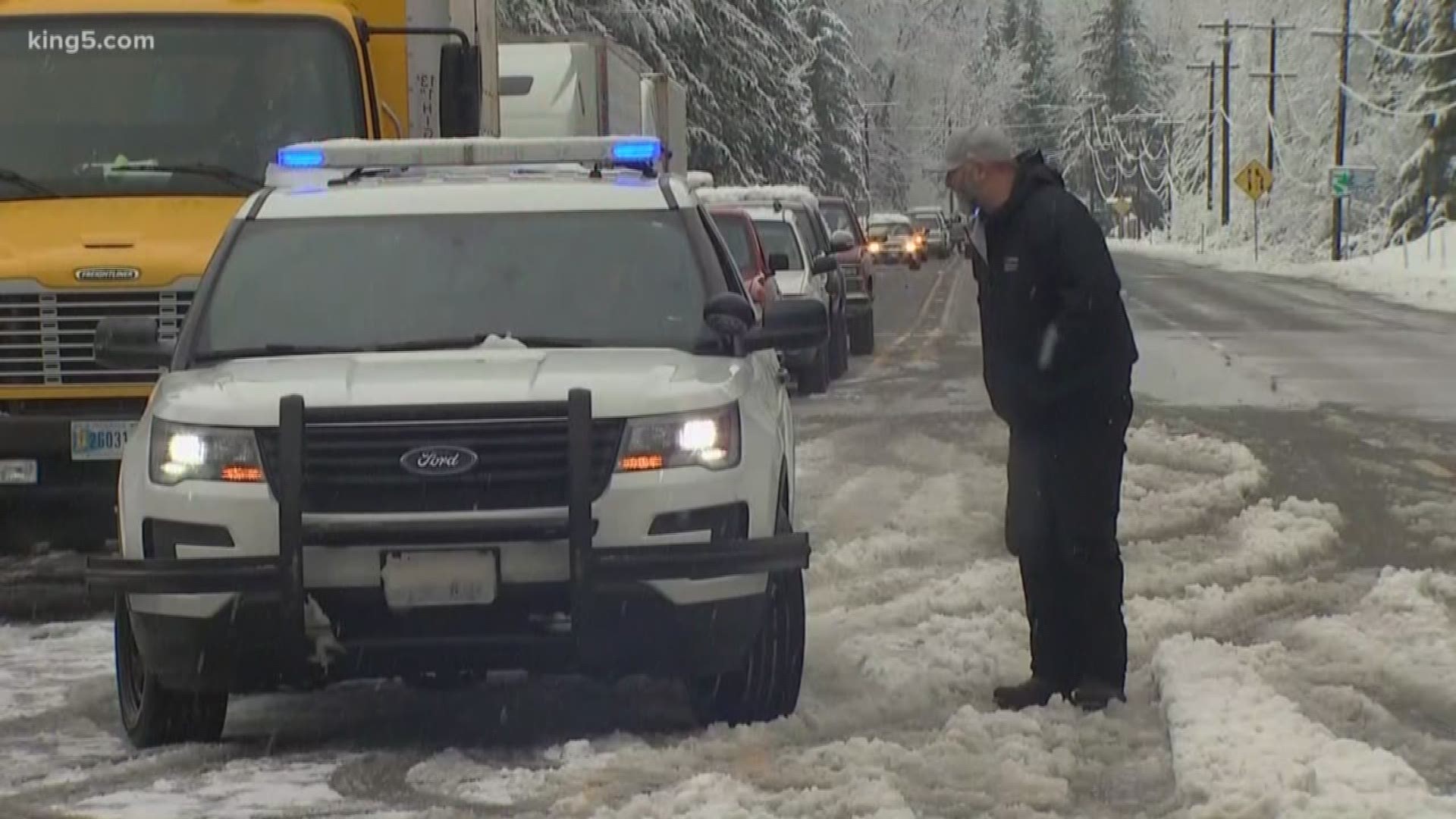 Washington State Patrol Trooper Heather Axtman explains why U.S. has remained closed.