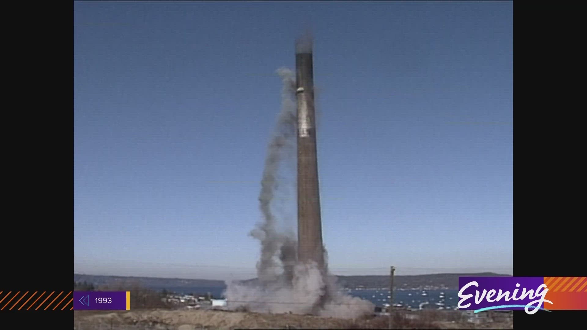 The structure, nearly as tall as the Space Needle, was taken down in mere seconds just over 30 years ago.