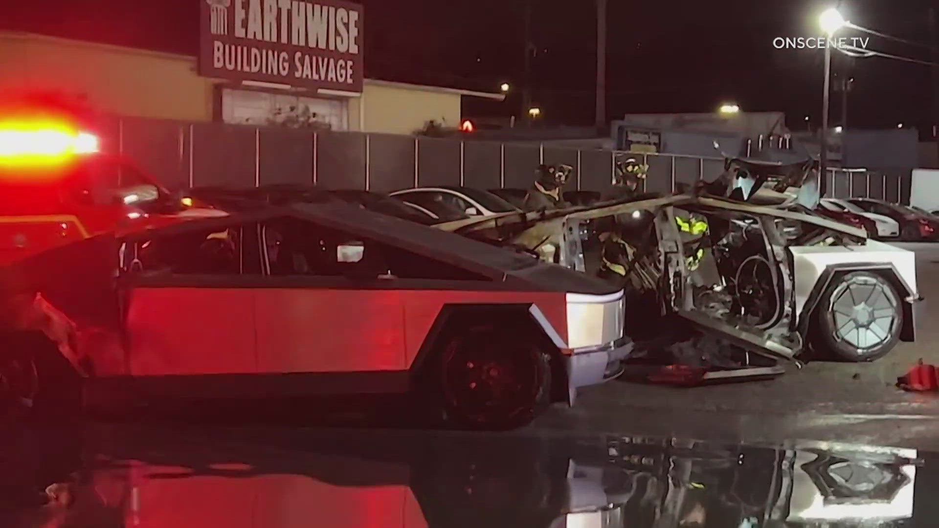 BREAKING: Fire involving multiple Tesla Cybertrucks