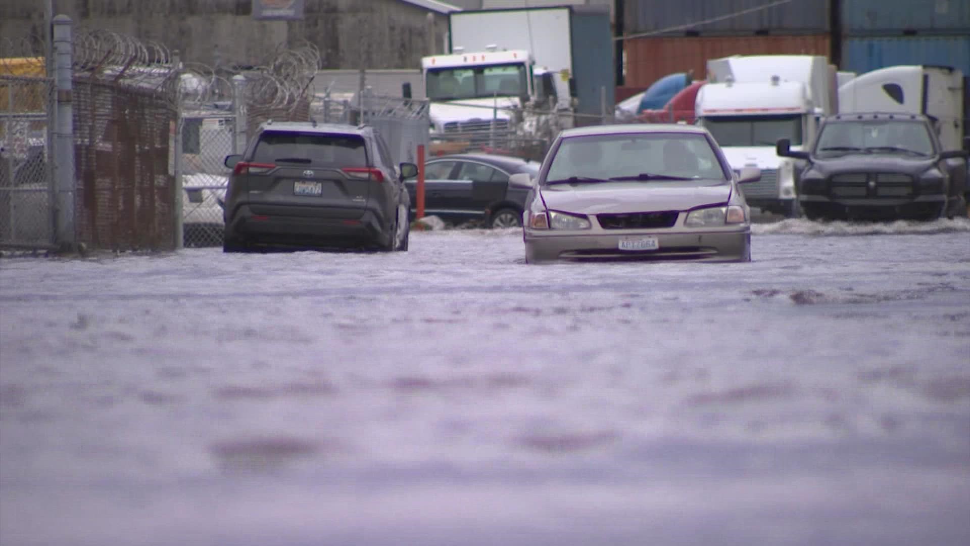 Heavy rain and winds are impacting communities across western Washington on Tuesday.