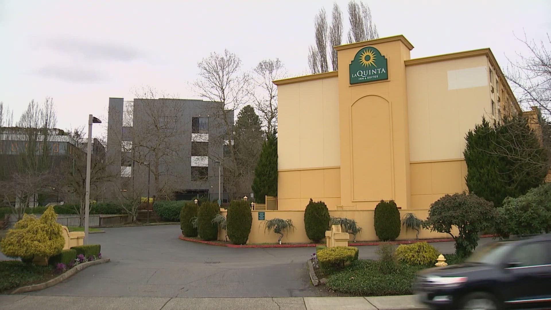 The traffic data and tech research company's CEO is sighting safety concerns linked to a nearby former hotel that is now being used as a homeless shelter
