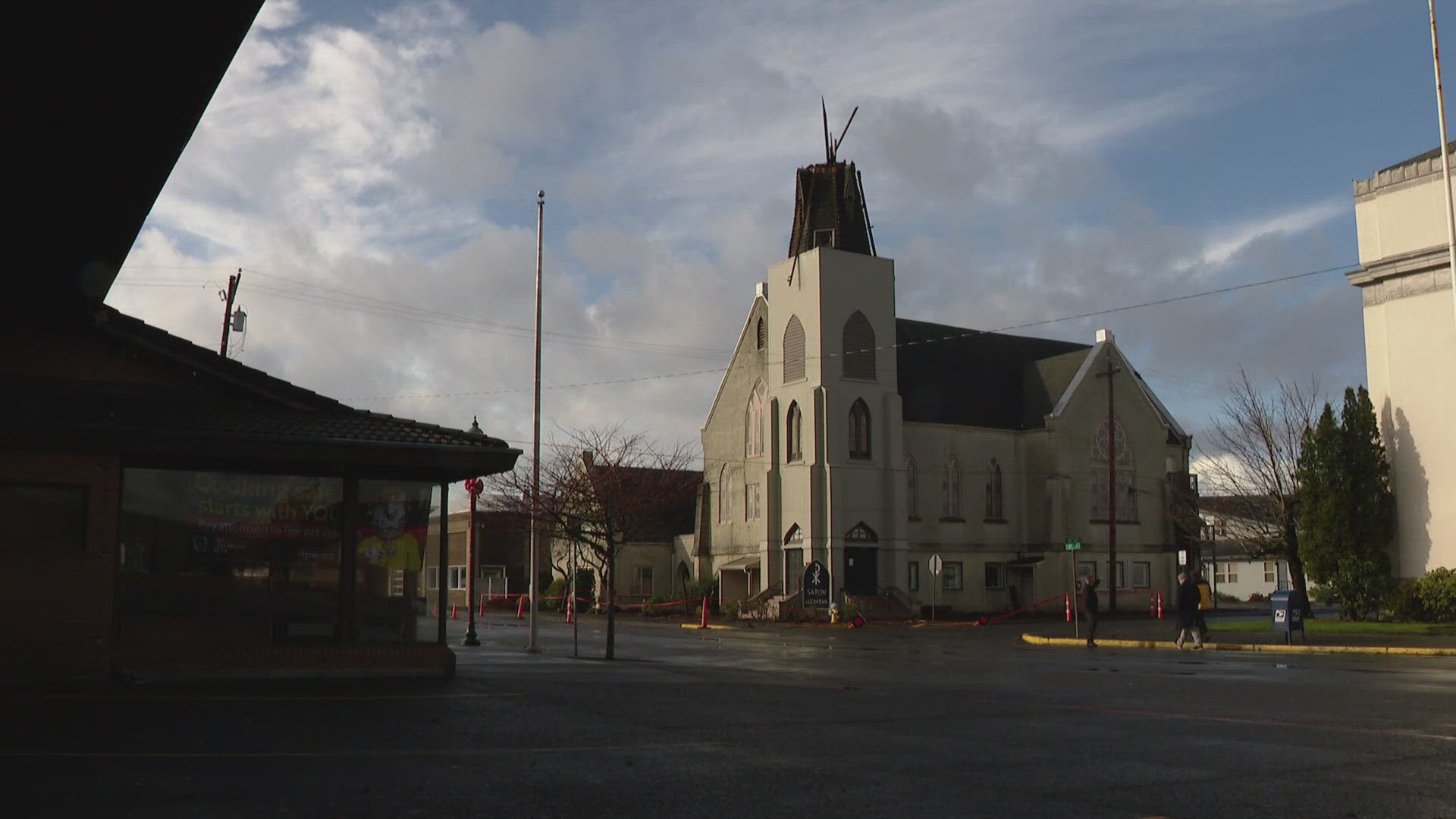 The church's pastor said it was "a blessing" that no one was injured.