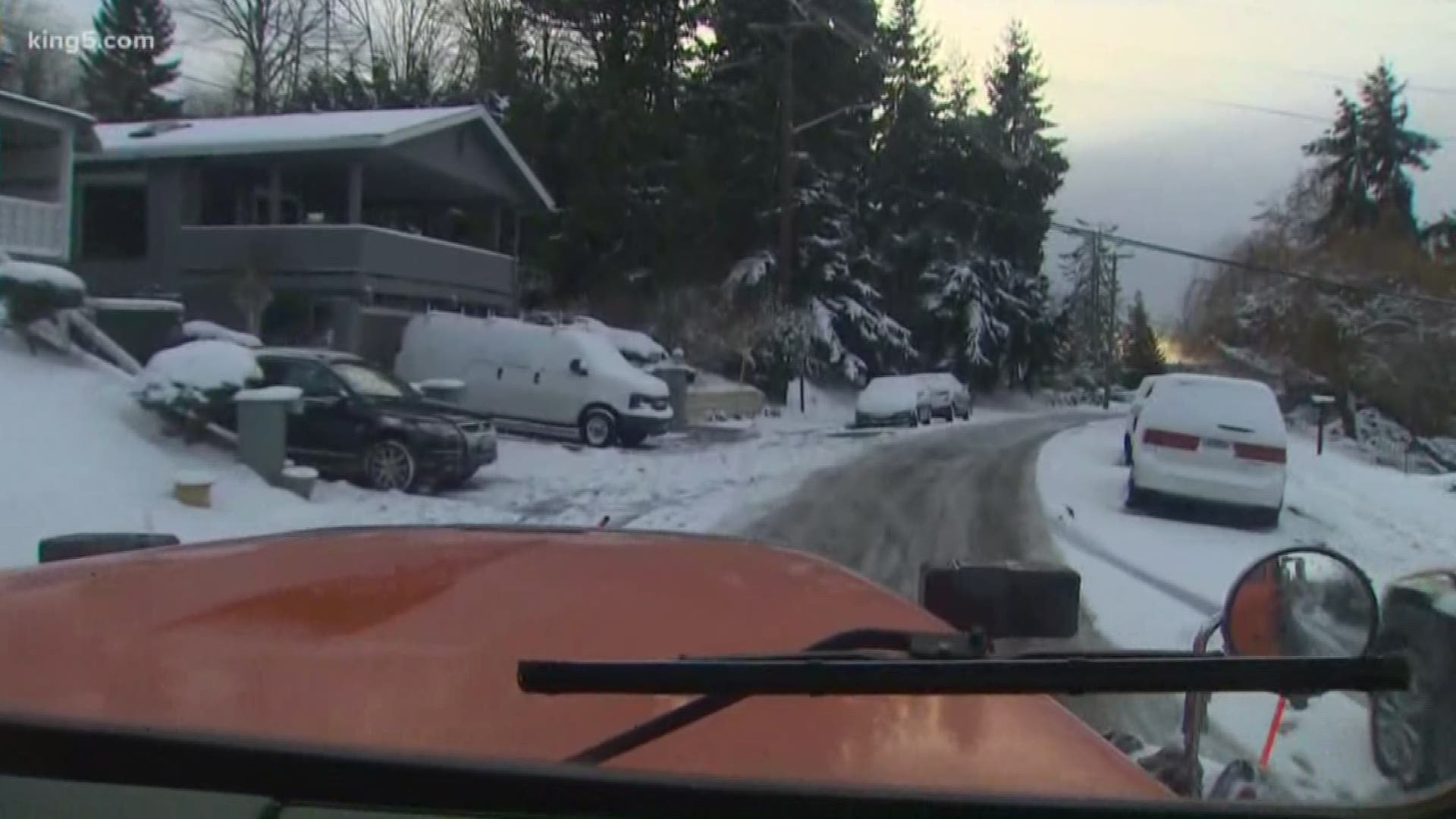 Main roads look good, but neighborhoods are tough to get around. KING 5's Natalie Swaby has the latest.