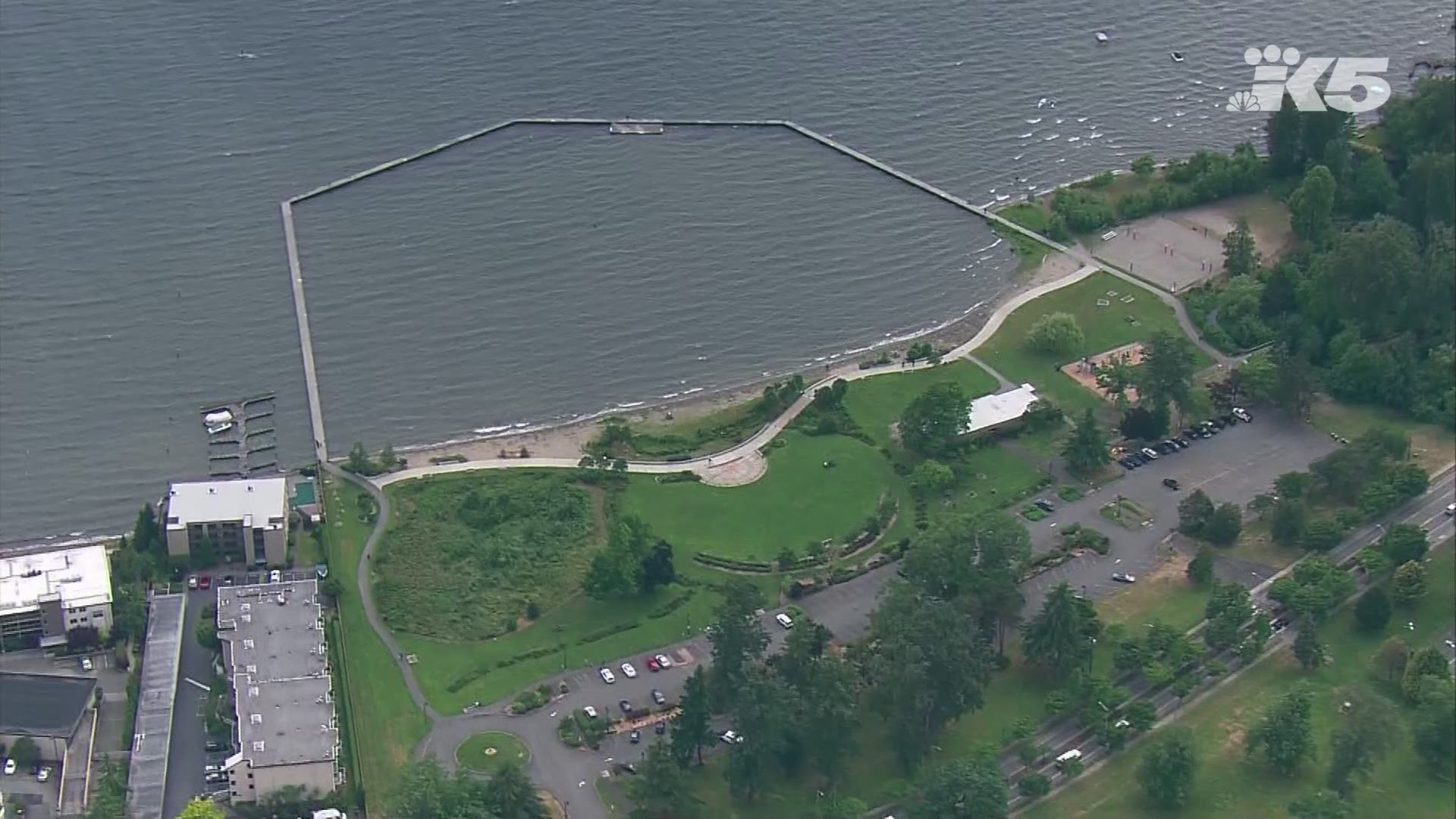 Juanita Beach in Kirkland closed to swimmers on June 5, 2019 after the water tested positive for high levels of E. coli.