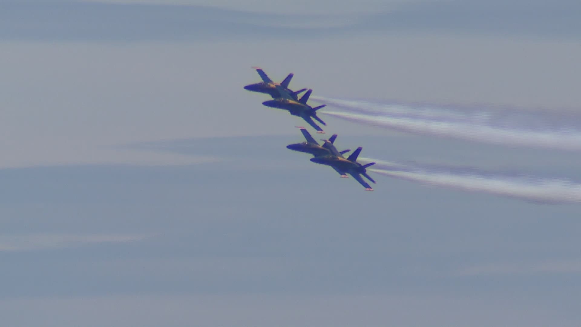 The Blues Angels practiced over Lake Washington Thursday ahead of their weekend performance as part of the Seafair celebration.
