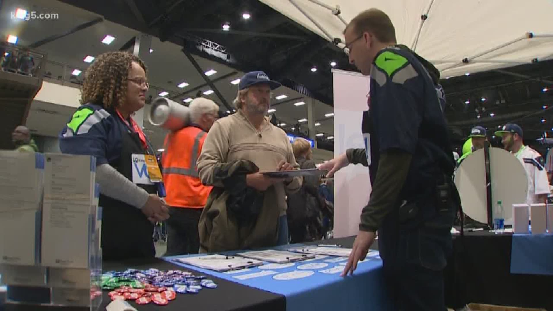 Seahawks fans had the opportunity to register to vote during Sunday’s game at CenturyLink Field.