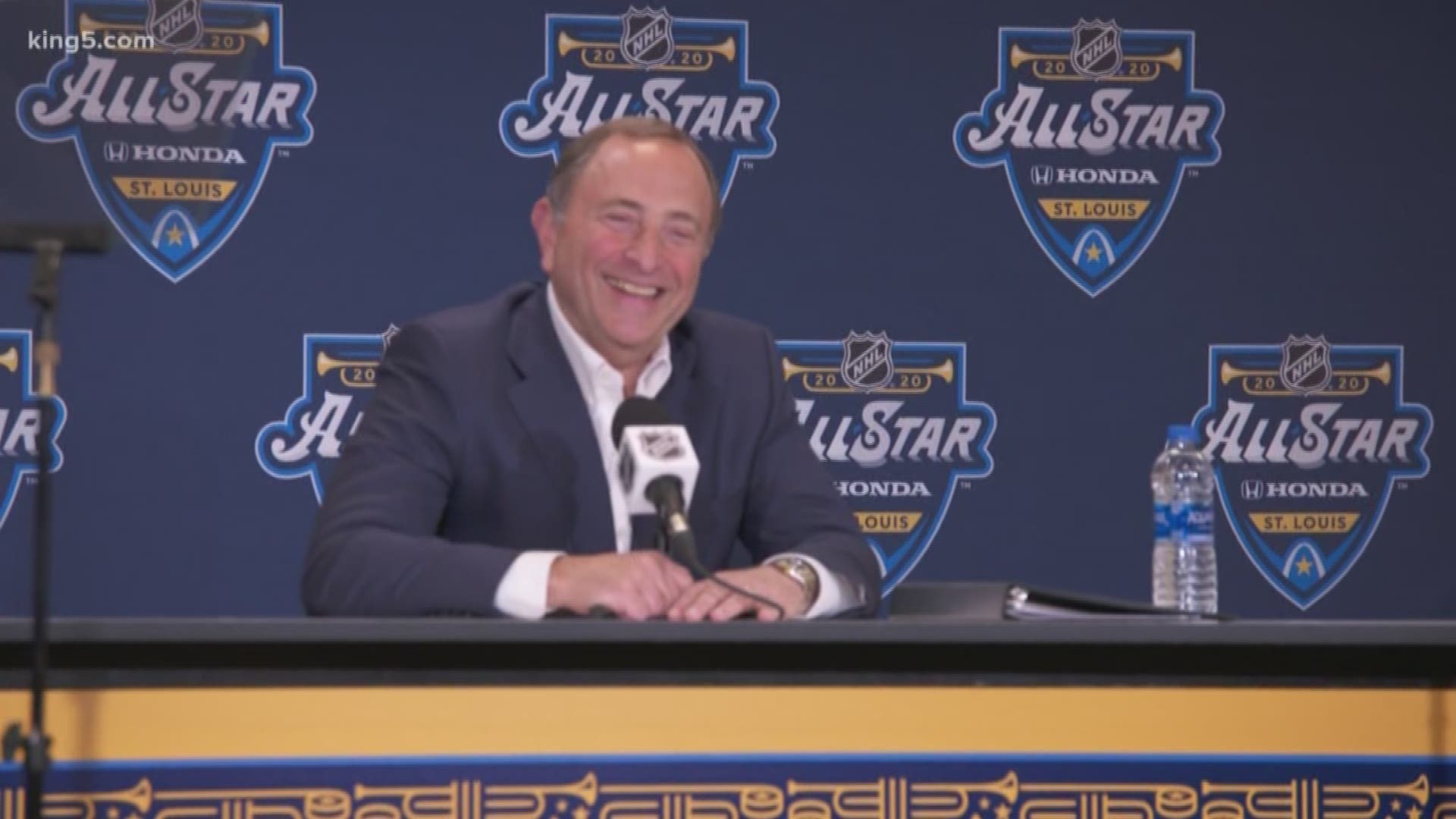 KING 5's Chris Daniels is at NHL All-Star Weekend and talked to Commissioner Gary Bettman. The big question: When will Seattle's team have a name?
