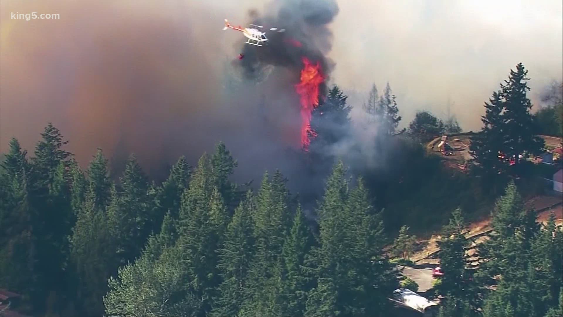 Level 3 evacuations were put in effect for parts of Bonney Lake on Tuesday as wind pushed the Sumner Grade Fire closer to homes and neighborhoods.