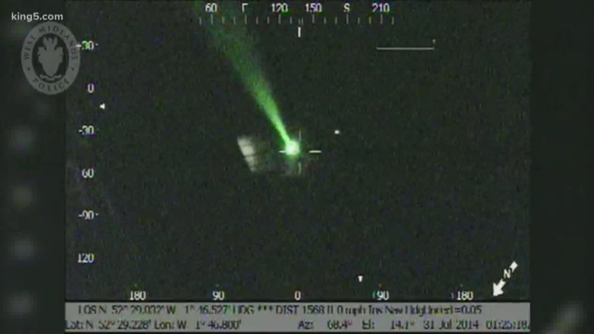 Two planes were illuminated with lasers on Friday near Olympia and Seattle. A third plane with hit with a laser Sunday near Sea-Tac.