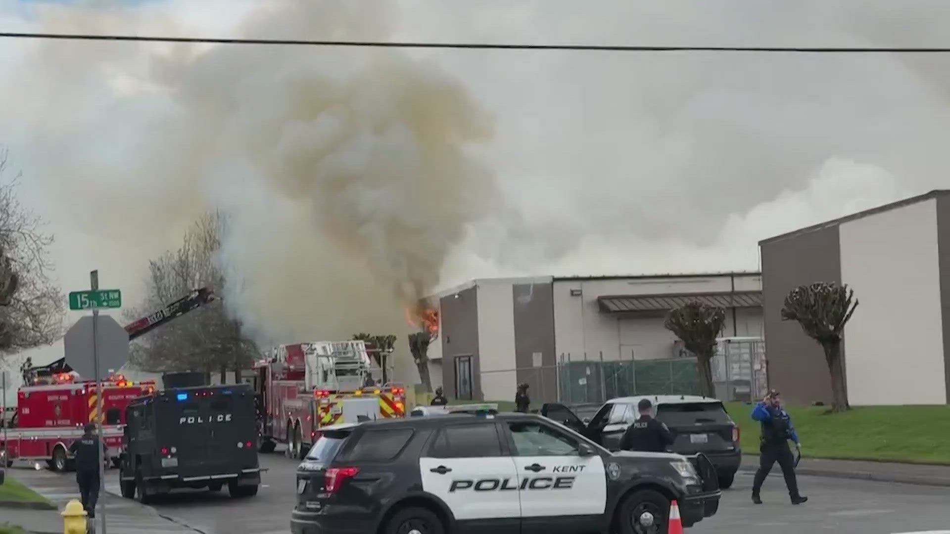 Firefighters initially responded to the scene around 9 a.m. Tuesday, morning. 