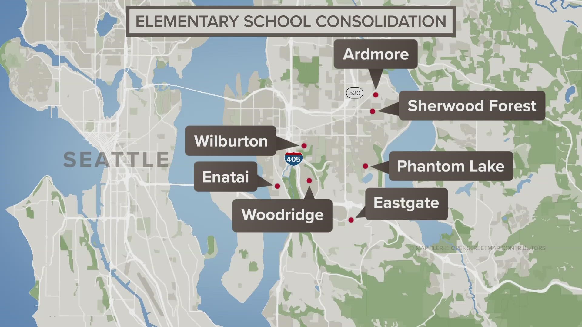 Hundreds of students could be affected as the city of Bellevue considers consolidating three of its seven elementary schools due to low enrollment numbers