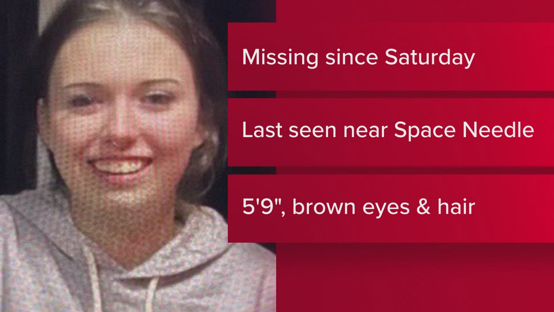 16-year-old Charlotte was last seen Saturday near the Space Needle