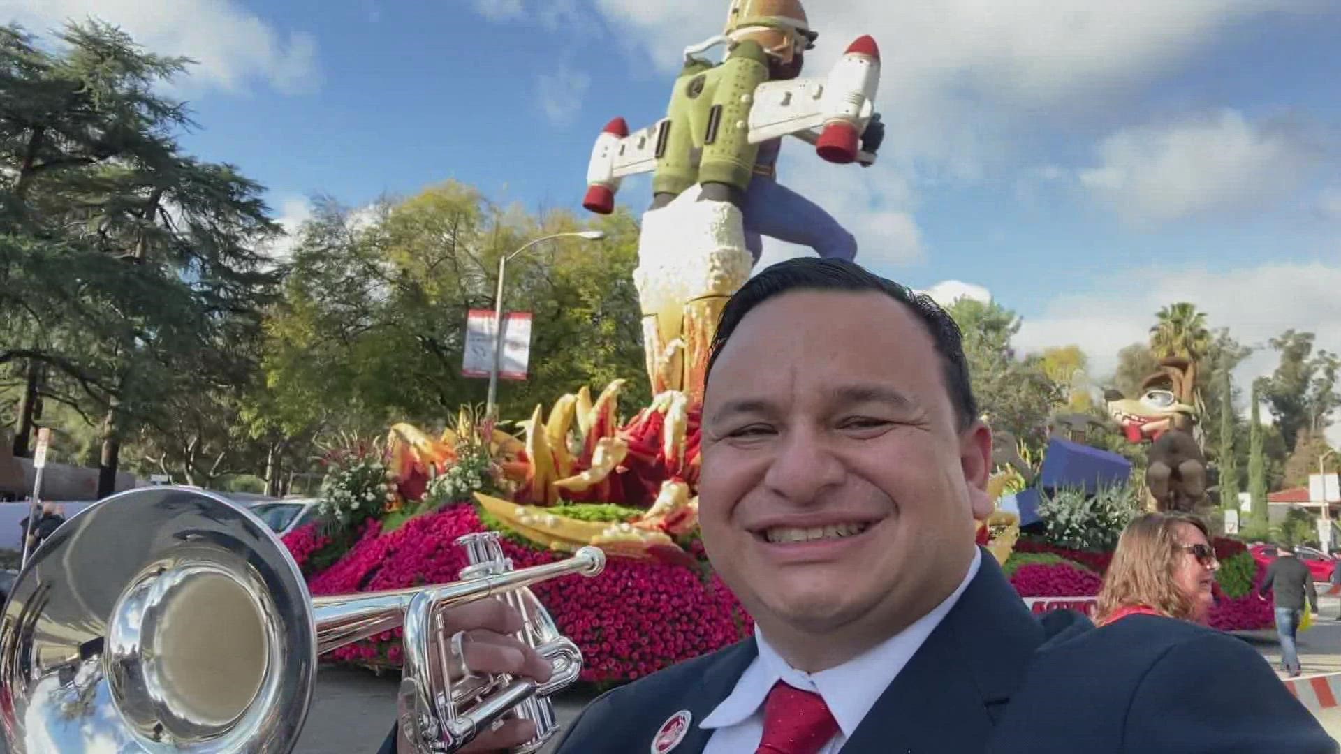 Mount Vernon High School Band Director Ramon Rivera was chosen from hundreds of band directors across the country to march in the New Year's Day parade.