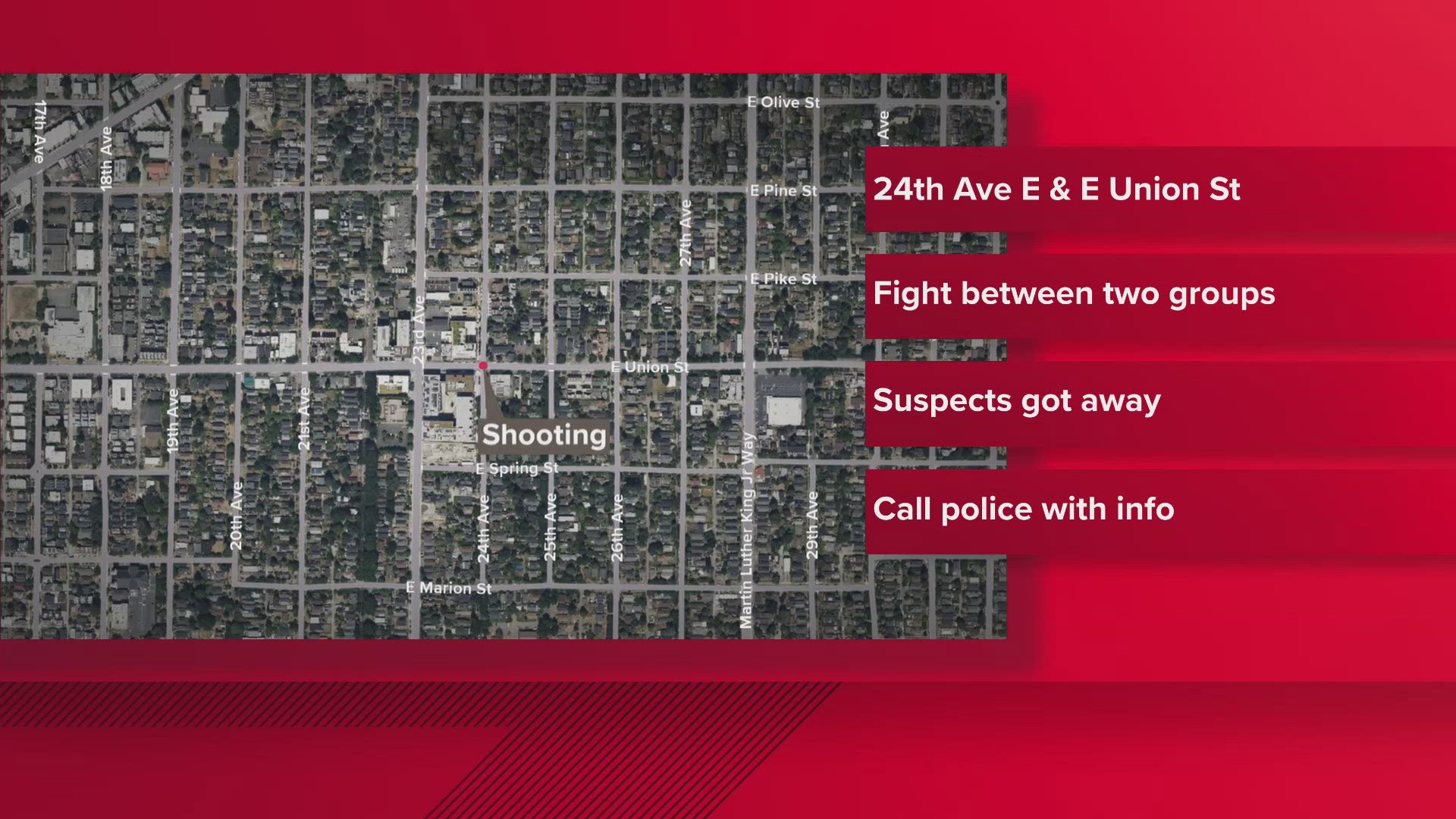 A 24-year-old man was hospitalized following a shooting in Seattle's Central District on Saturday 