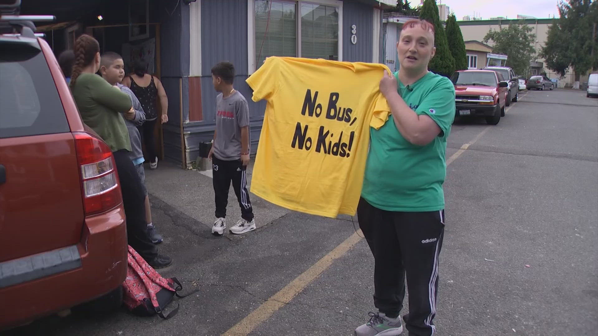 At least 25 students used the bus stop to get to Kenmore Elementary School. The district says the bus stop was temporary and removed due to a lack of state funding.