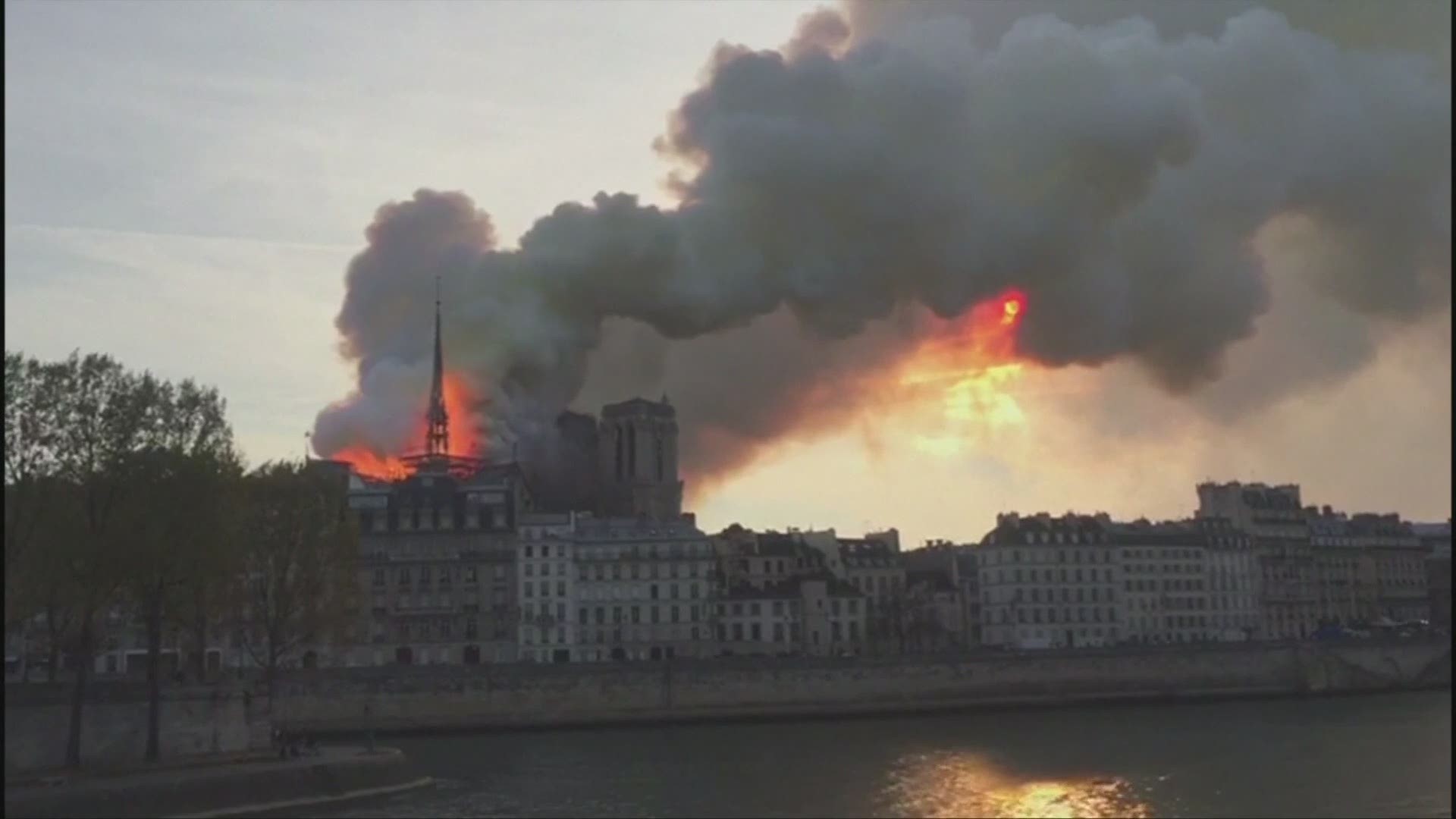 A fire has broken out at the world-famous Notre Dame cathedral in Paris.