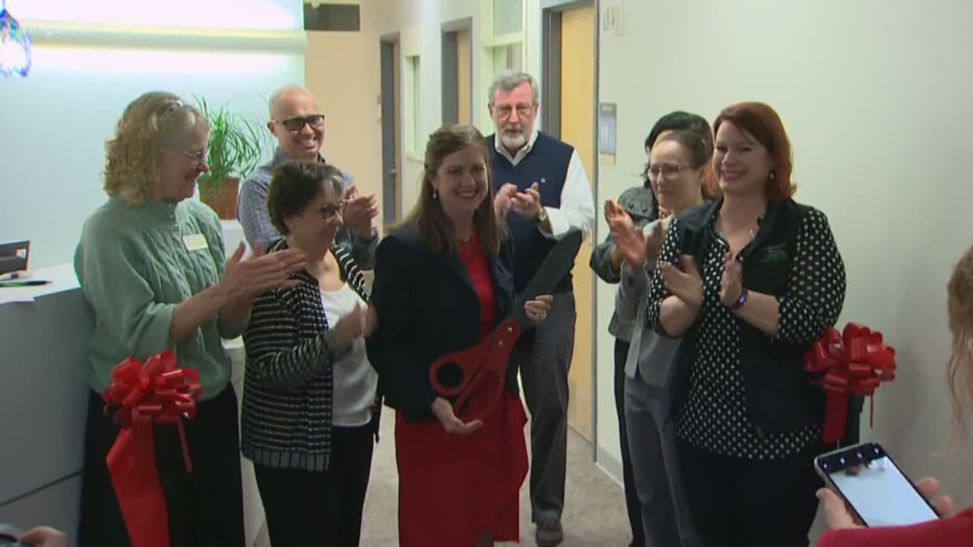 Ribbon-cutting for the new cancer care center in Monroe, Washington.