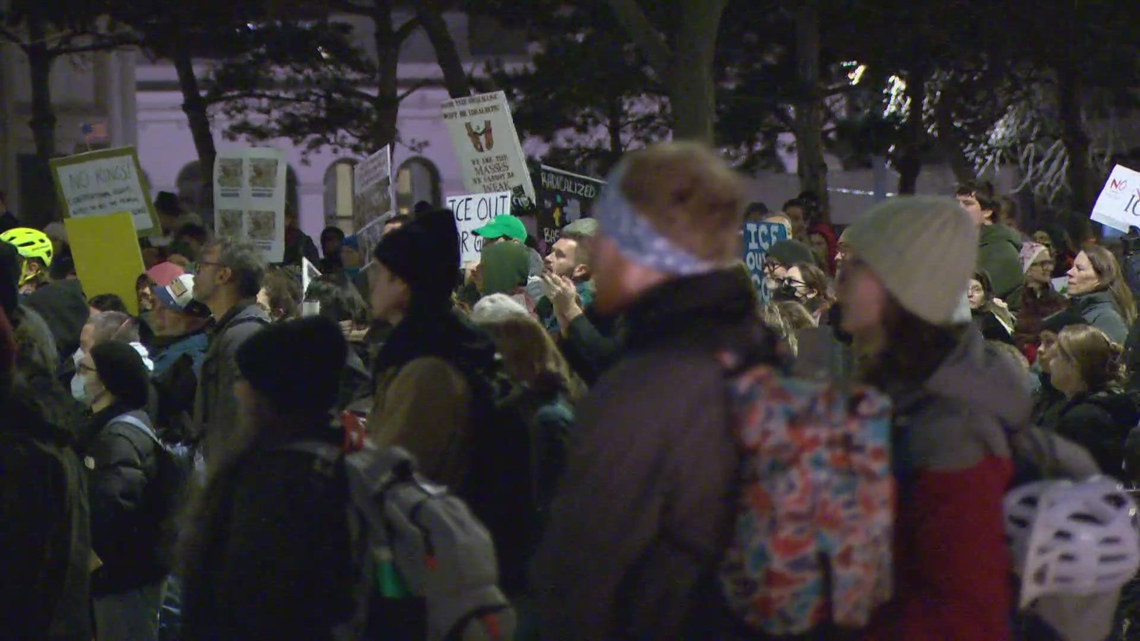 Anti-ICE rally draws hundreds to downtown Seattle