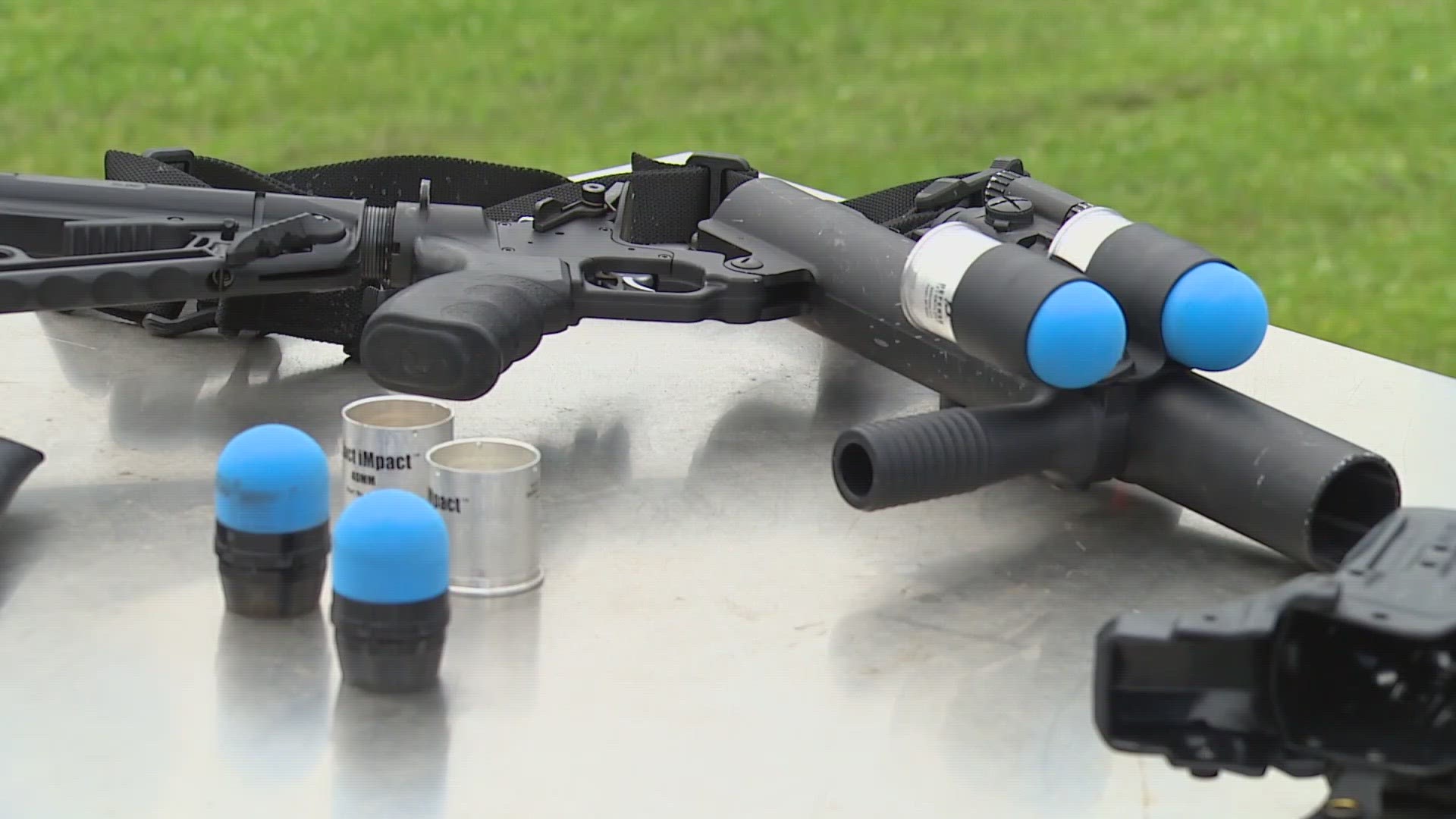 The "less lethal" weapons give officers more options that don't involve deadly force.