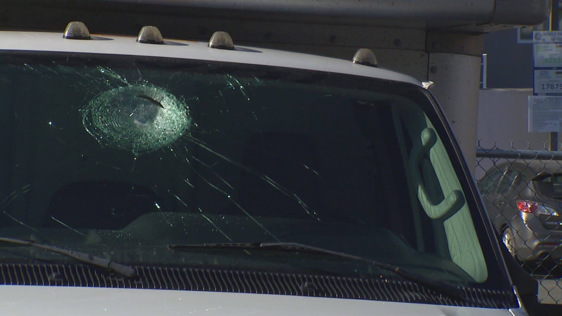 Four vehicles were hit by items thrown by a man on I-90, near the I-5 interchange on Sunday.