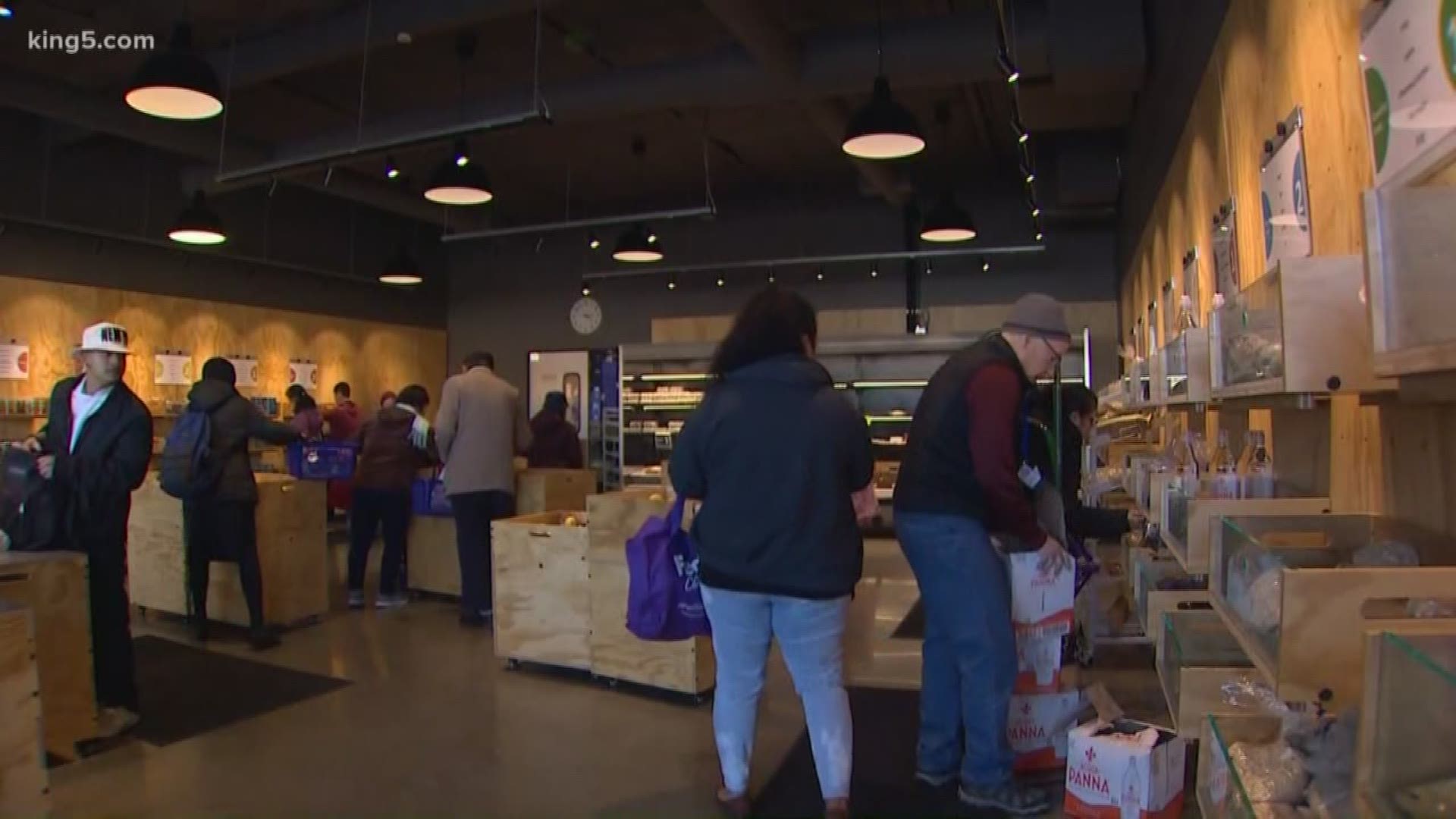 Northwest Harvest's SODO Community Market is maintaining its usual food supply, but hope people donate items such as hand sanitizer to help families in need