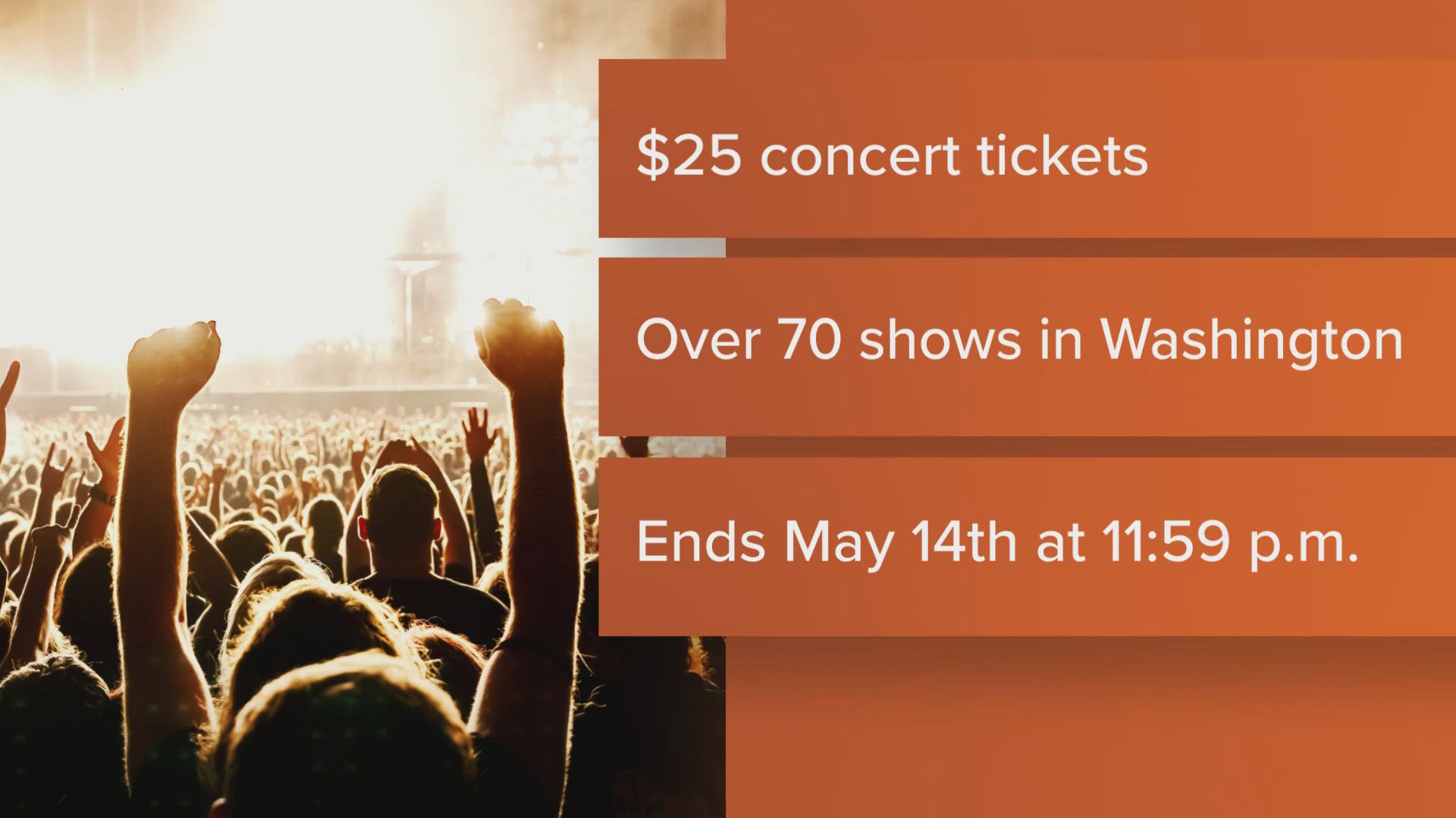 This week fans can score tickets to over 70 shows in Washington state via Live Nation's annual Concert Week event — for just $25.