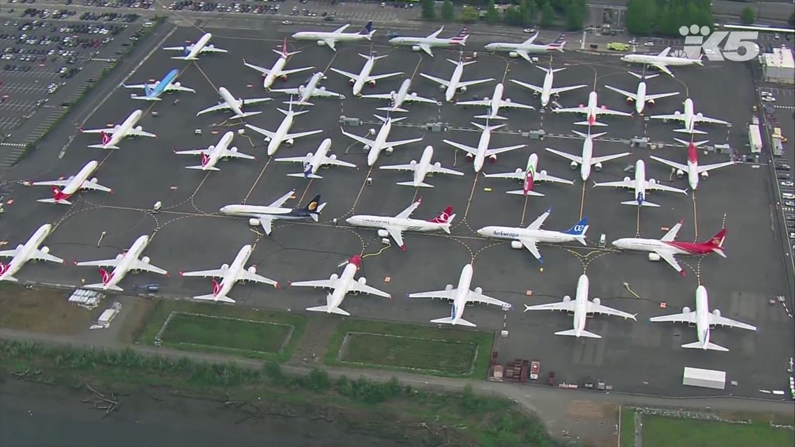 Grounded 737 Max 8 Jets Parked At Seattle's Boeing Field | King5.com