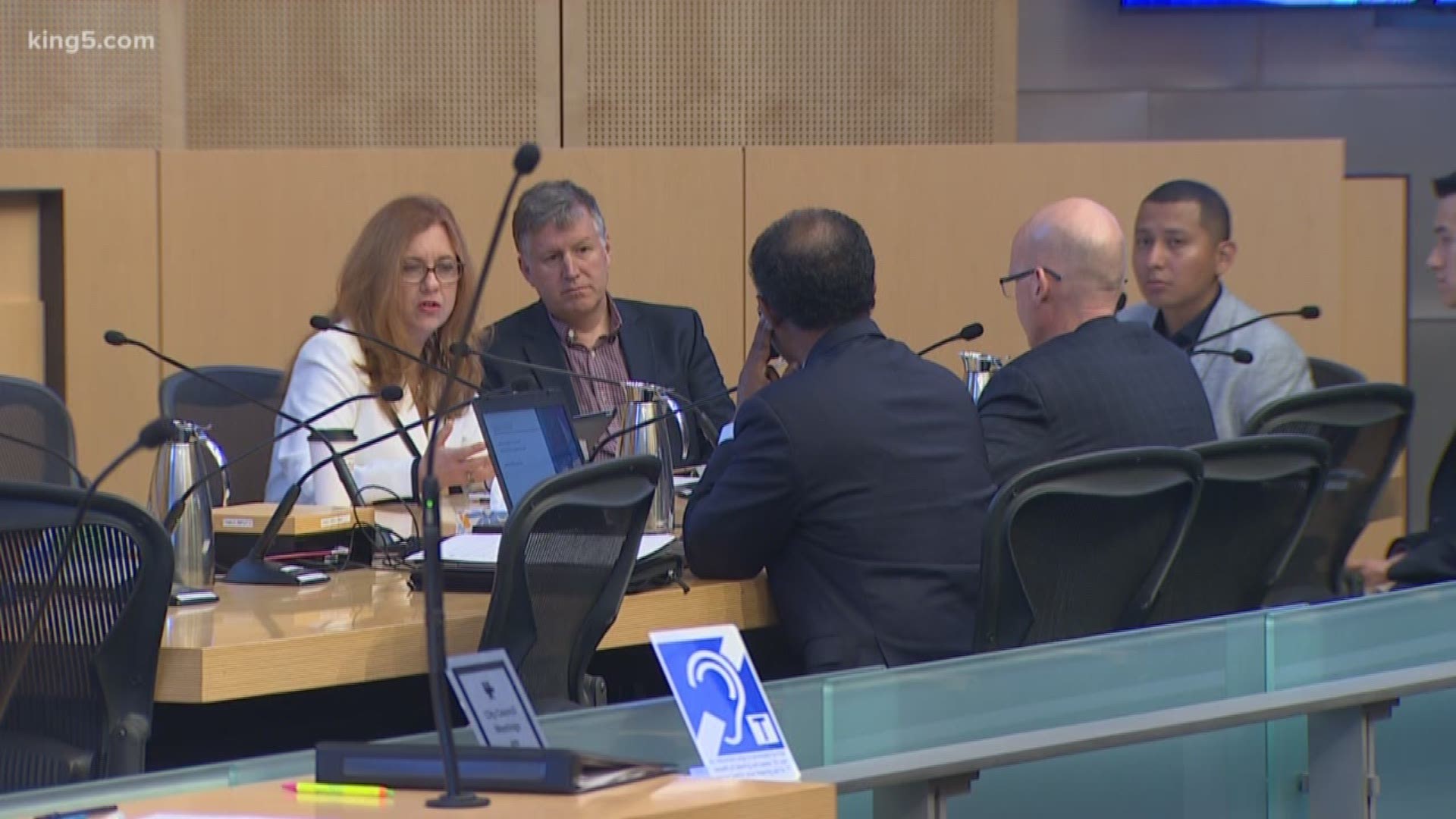Seattle council members on the planning, land use and zoning committee had questions about how much oversight the city has over the cranes that dot the skyline. KING 5's Michael Crowe reports.