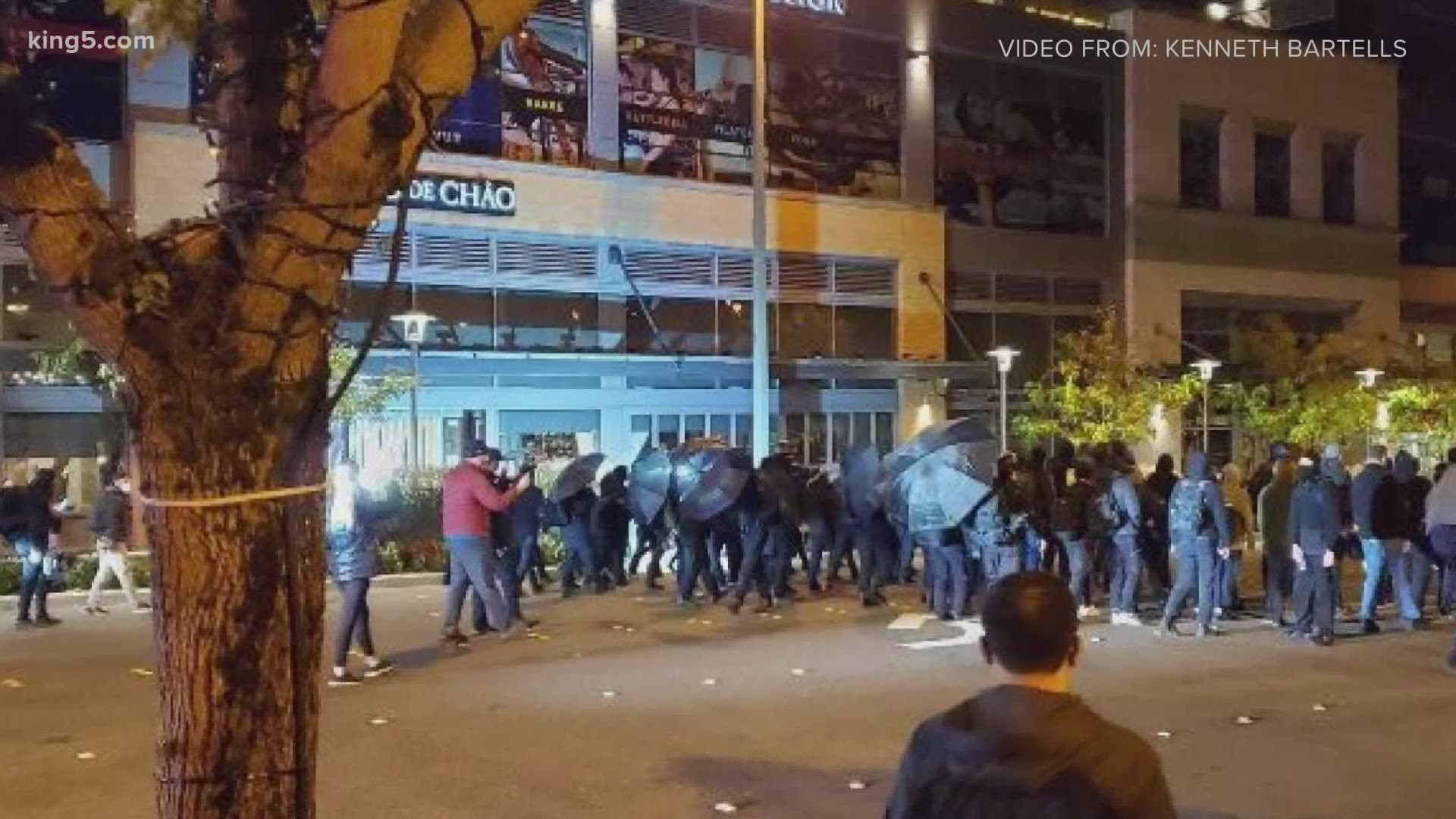 Bellevue declared a civil emergency Saturday night due to protests from “multiple, opposing groups” in the downtown area.  The order was lifted a few hours later.