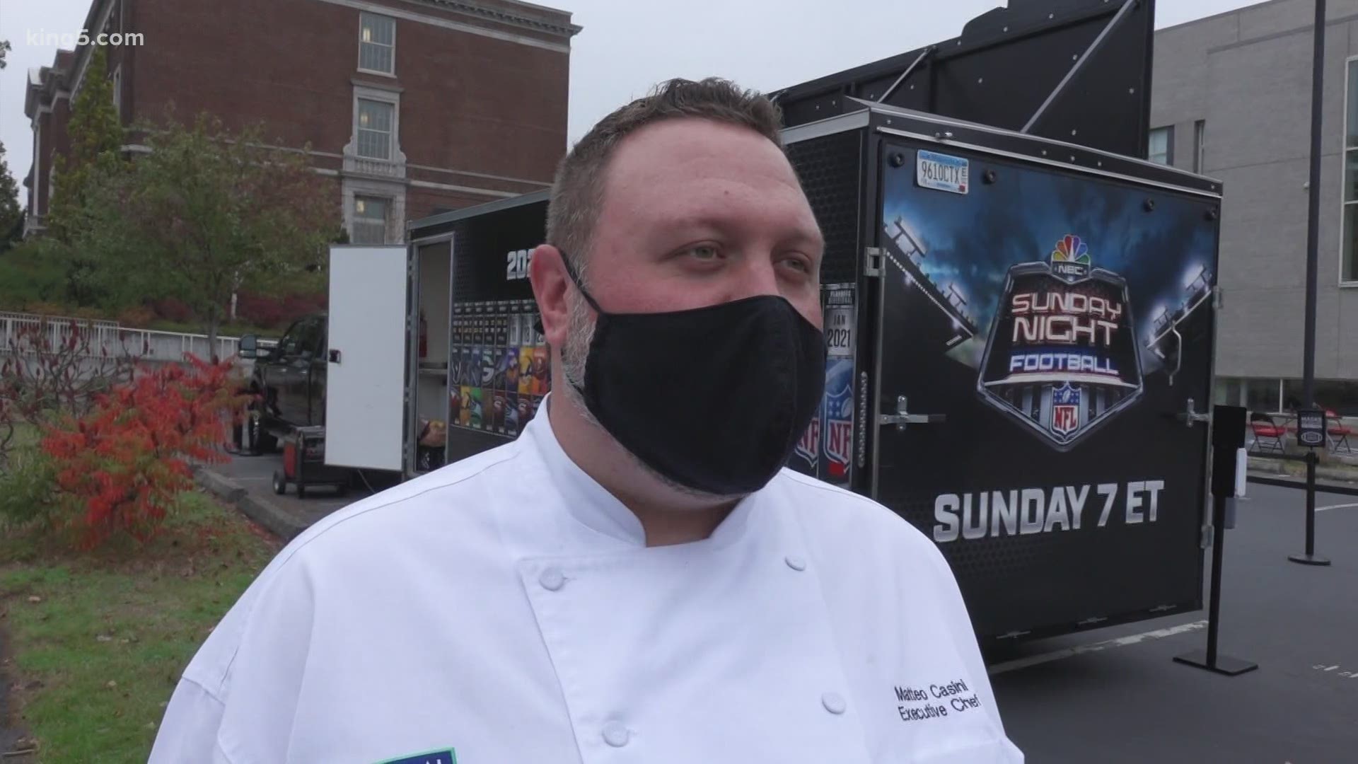 The Sunday Night Football Grill is back in Seattle this week, this time feeding teachers at Cleveland High School.