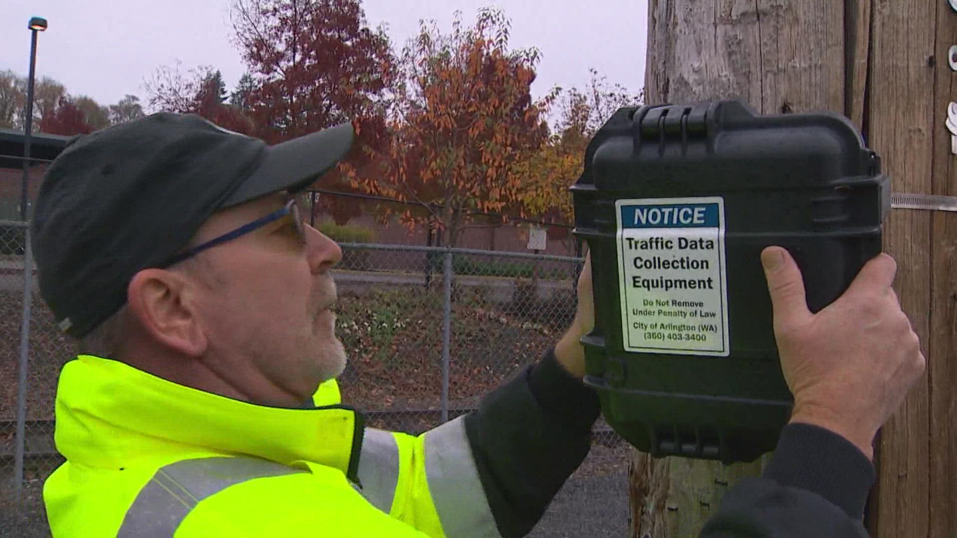 Strapped to a power pole, the unassuming device, about the size of a lunchbox, quietly captures the speed of every vehicle that passes by.