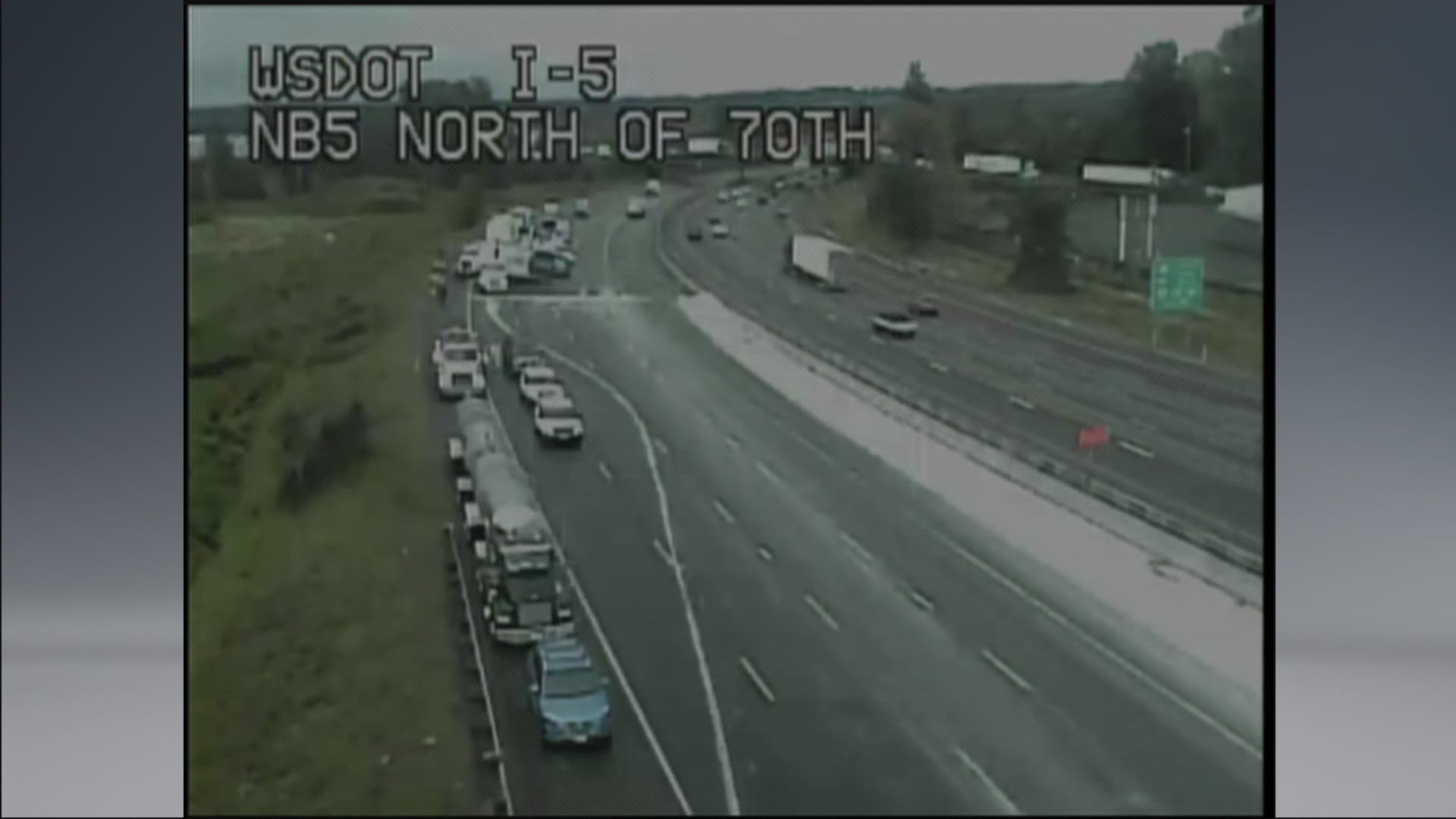 The WSDOT said two crashes on northbound I-5 near the Pierce-King County line caused a 5-mile backup Friday morning