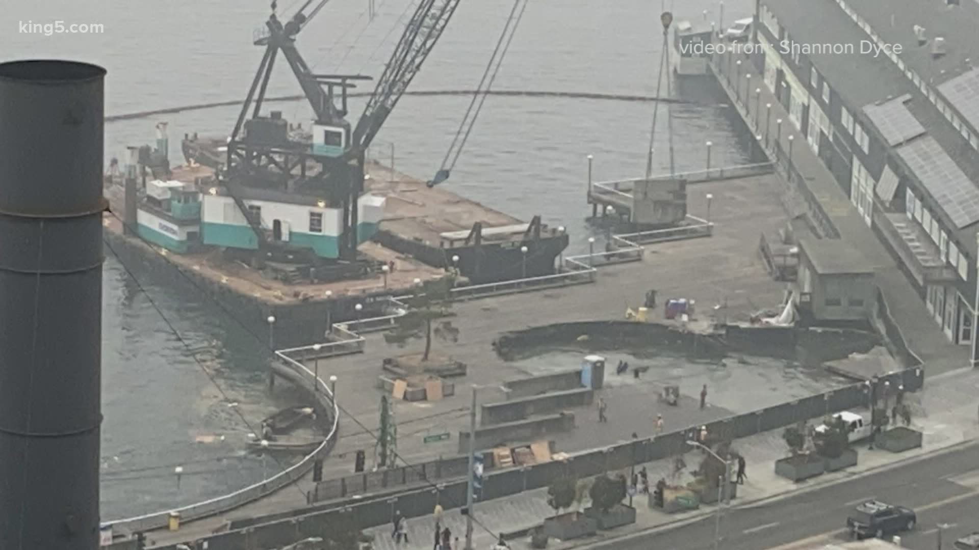 Crews were removing a concrete section of Pier 58 when the northeast corner collapsed. Pier 58 has been closed to the public since August 6.