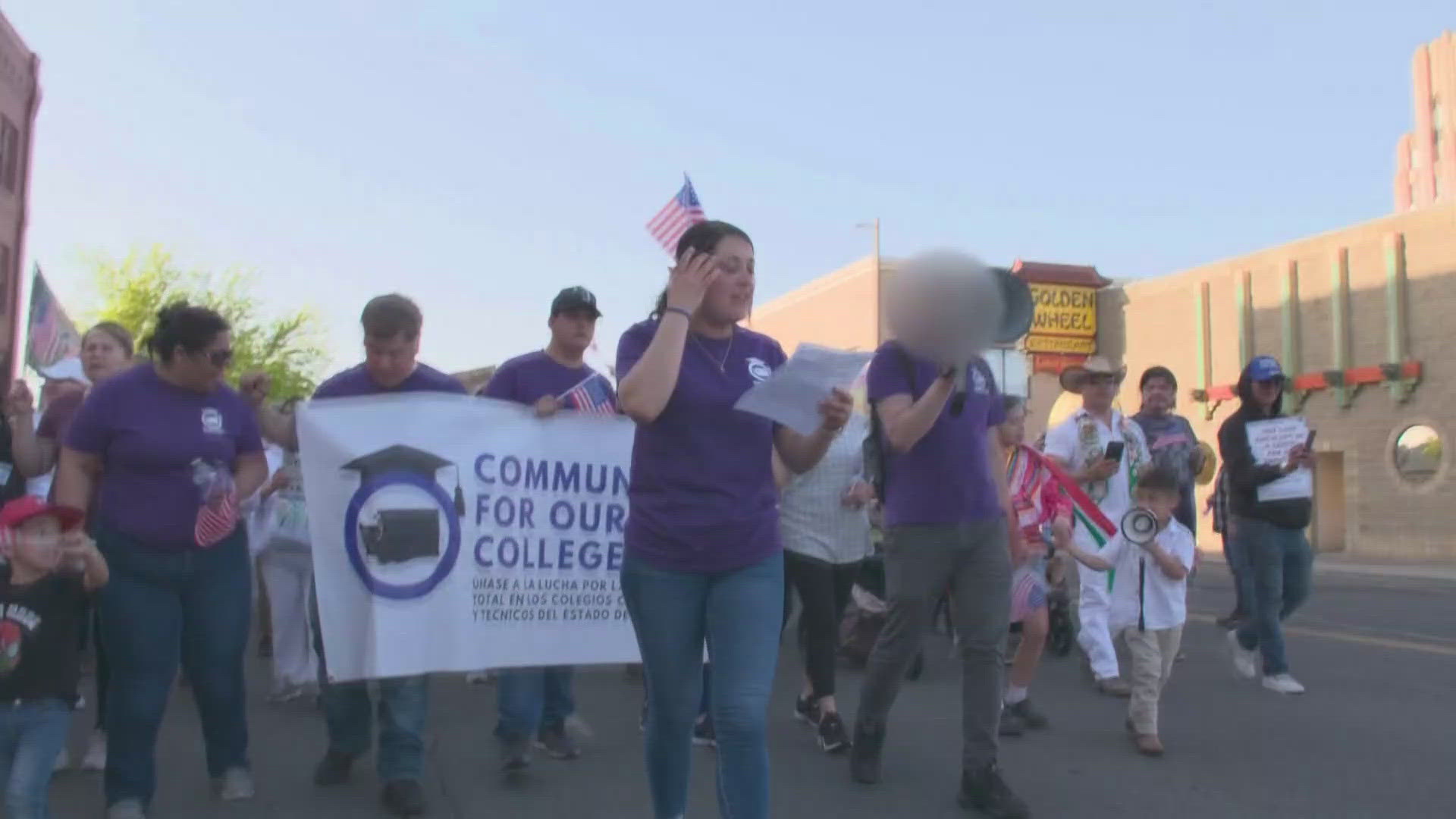 Hundreds of people took to the streets to show support for Yakima's agricultural migrant workforce 