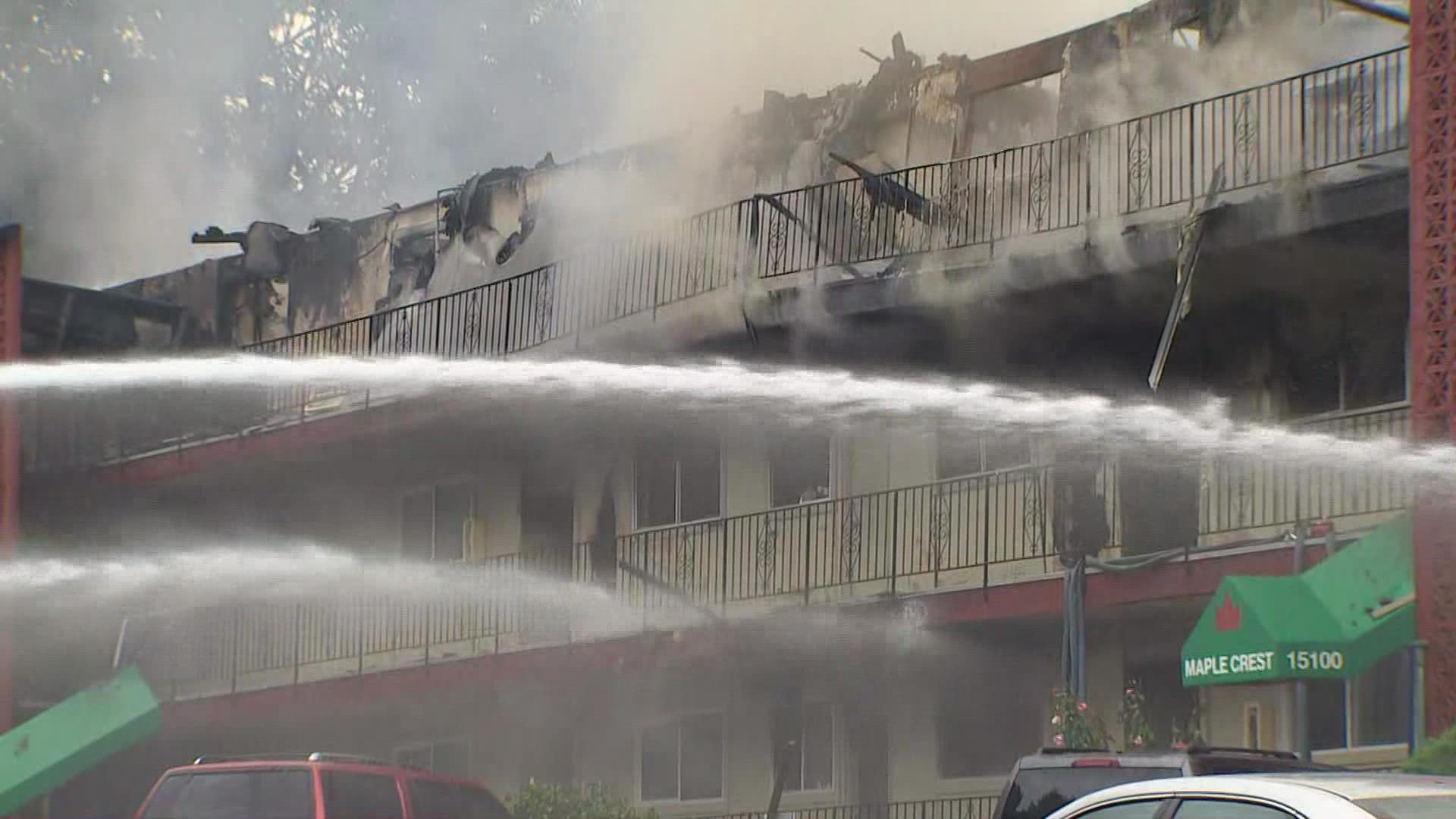 Landslide danger prompts evacuations after child, adult killed in Tukwila apartment fire
